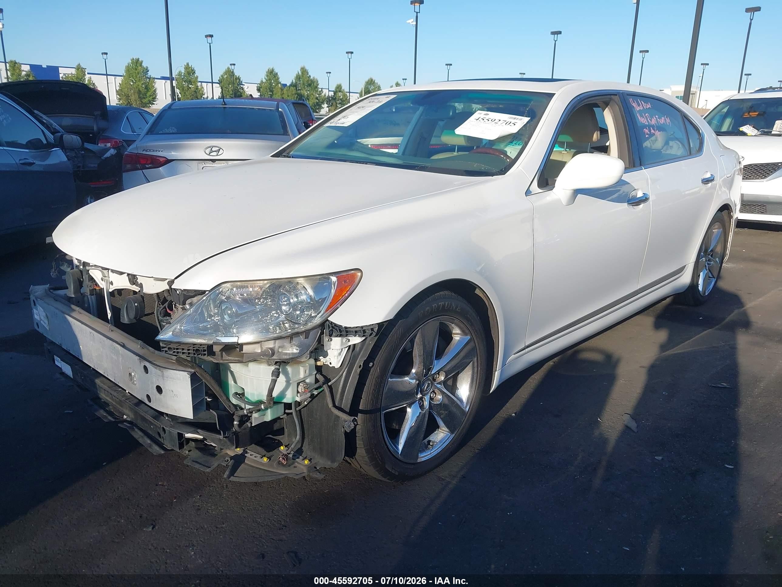 2007 Lexus Ls 460 L White vin: JTHGL46F475010888