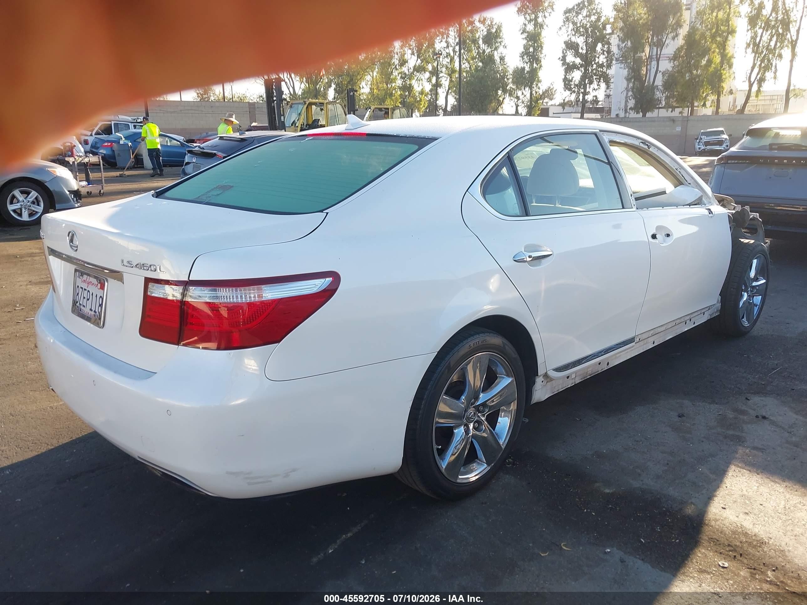 2007 Lexus Ls 460 L White vin: JTHGL46F475010888