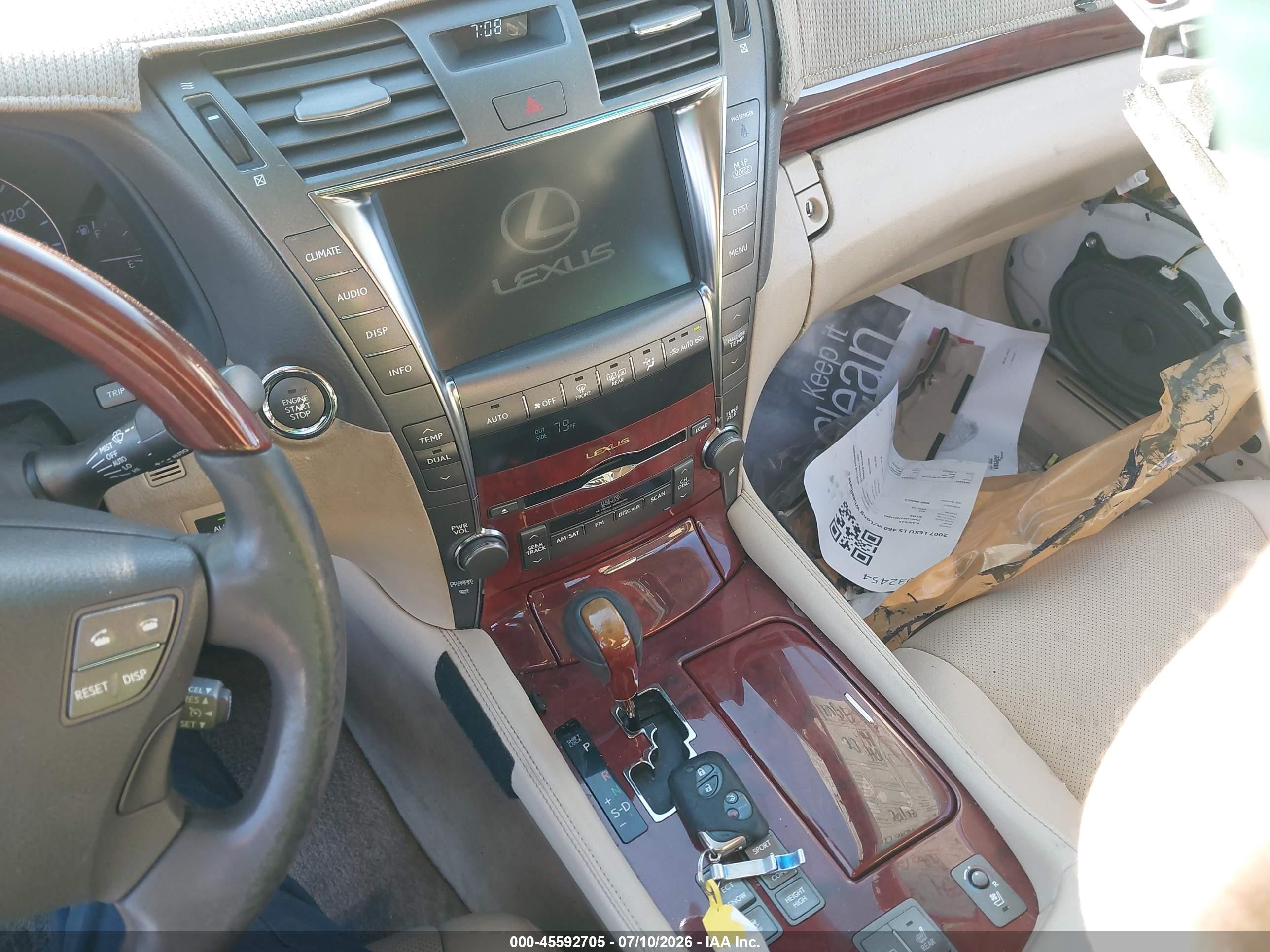 2007 Lexus Ls 460 L White vin: JTHGL46F475010888