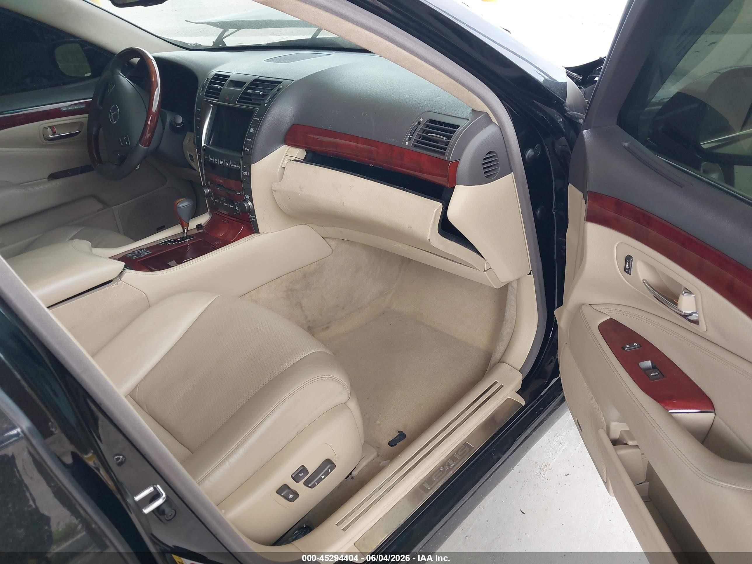 2007 Lexus Ls 460 L Black vin: JTHGL46F575008065