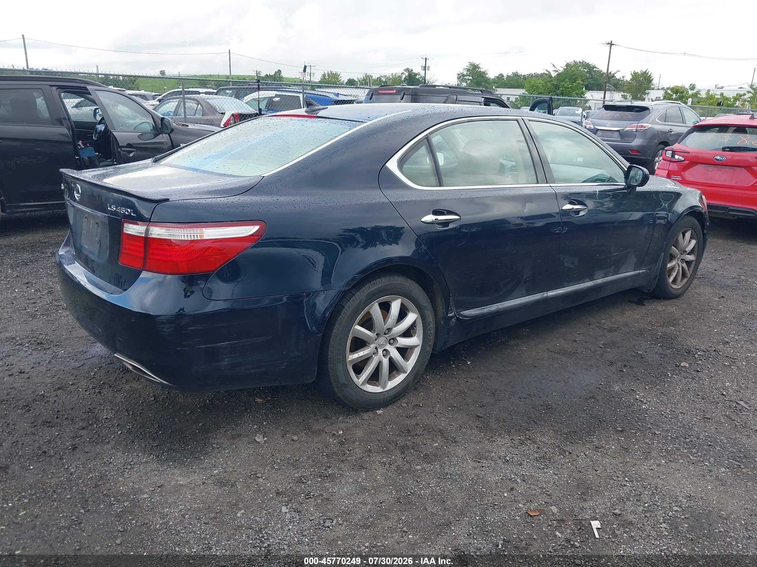 2007 Lexus Ls 460 L Dark Blue vin: JTHGL46F675003876