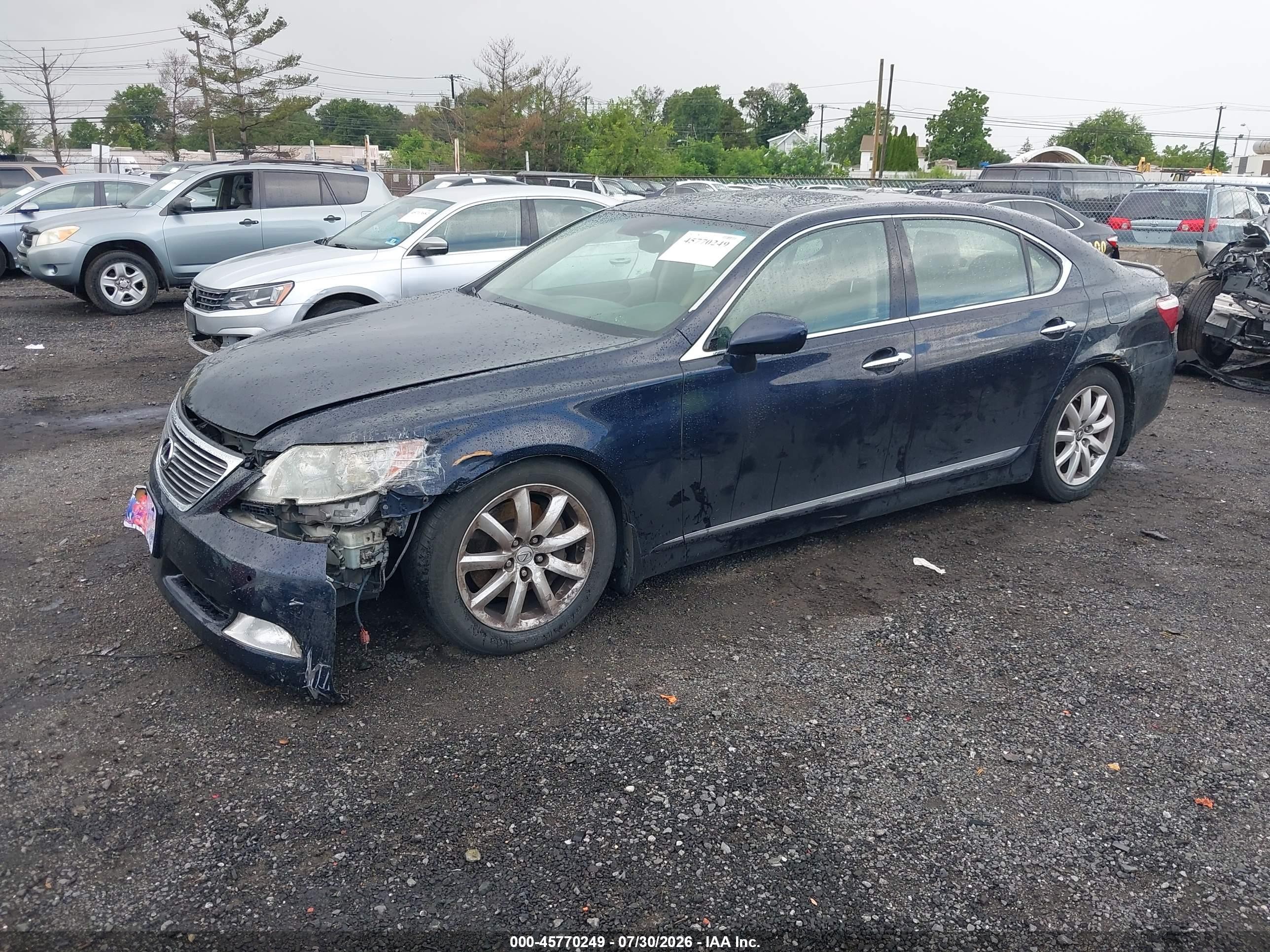 2007 Lexus Ls 460 L Dark Blue vin: JTHGL46F675003876