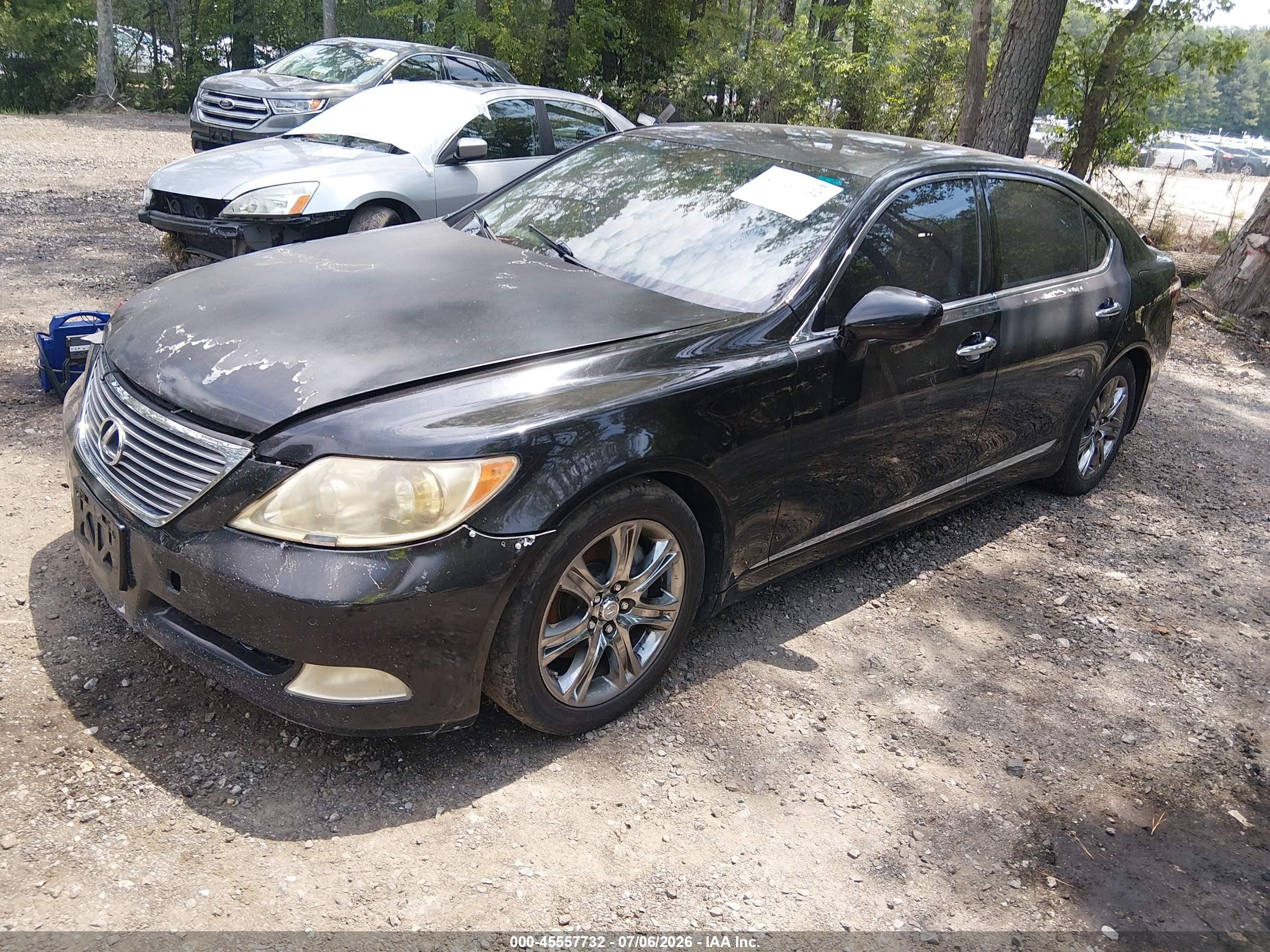 2007 Lexus Ls 460 L Black vin: JTHGL46F675016689