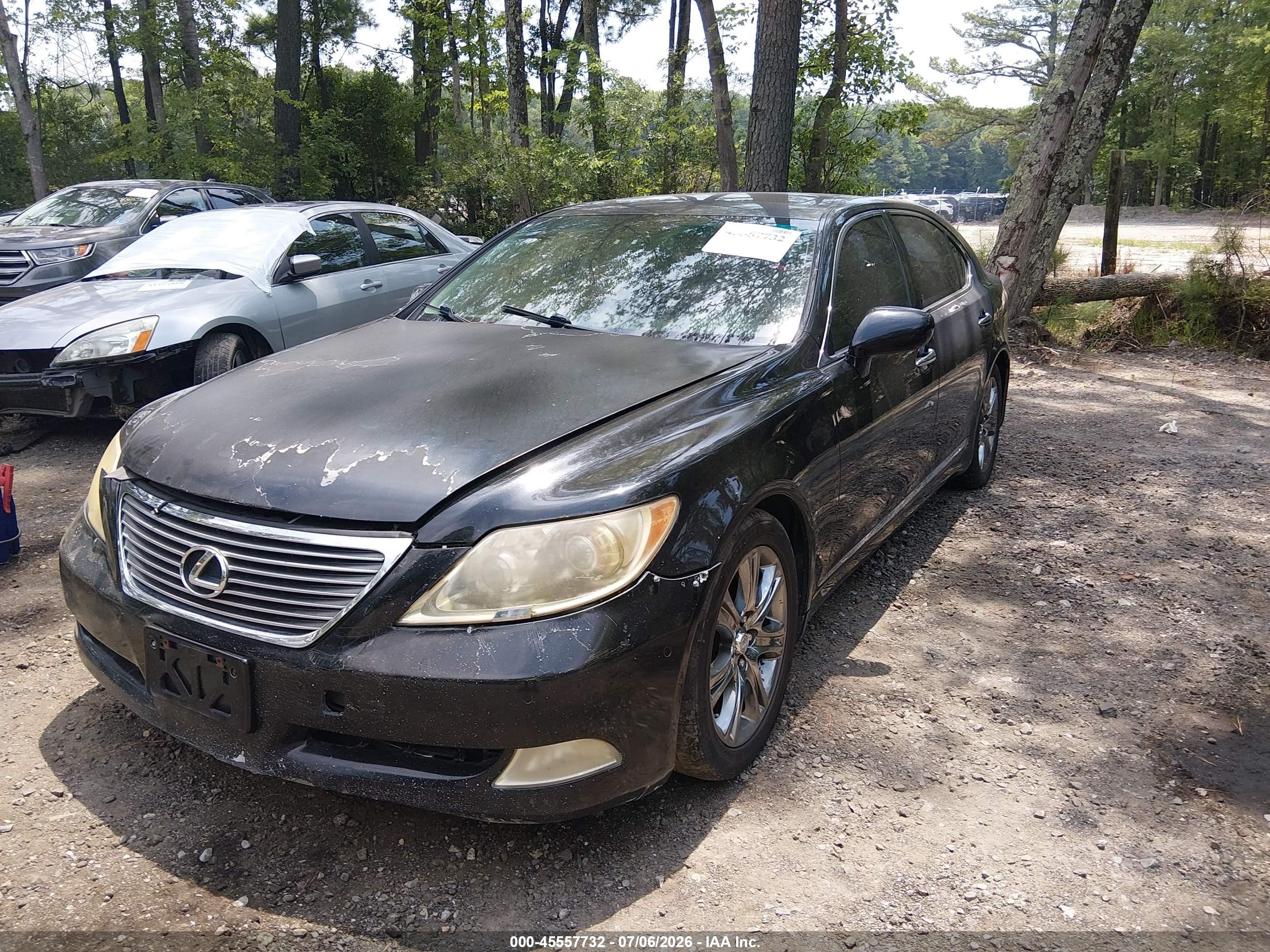 2007 Lexus Ls 460 L Black vin: JTHGL46F675016689