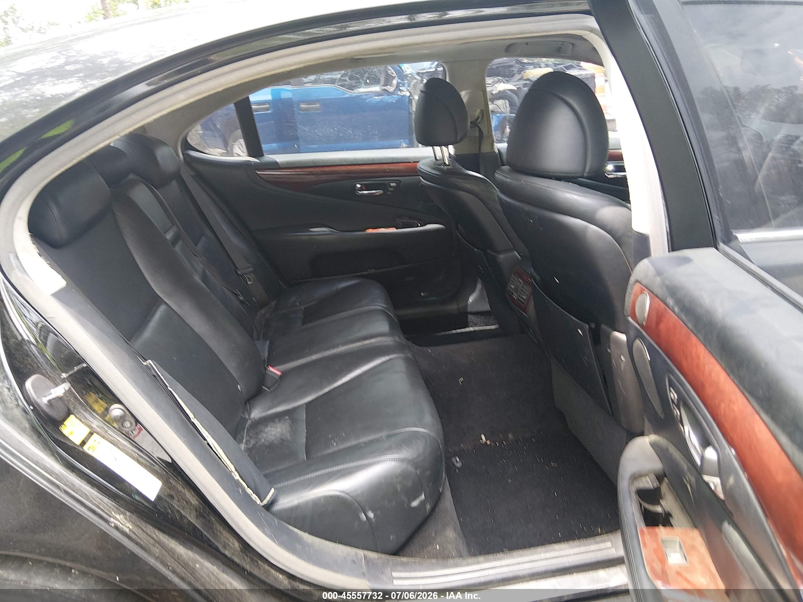 2007 Lexus Ls 460 L Black vin: JTHGL46F675016689