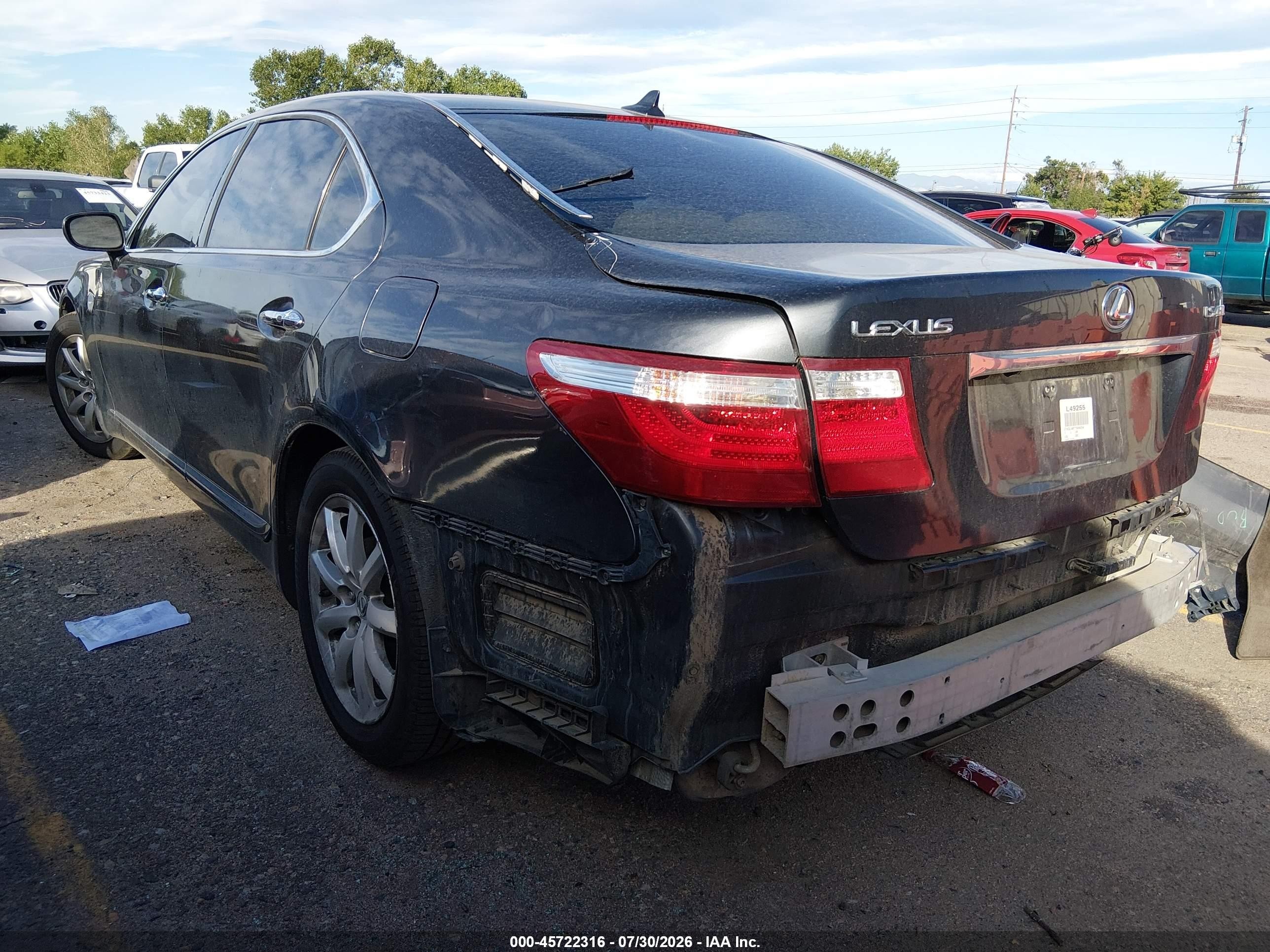 2007 Lexus Ls 460 L Black vin: JTHGL46F775004244
