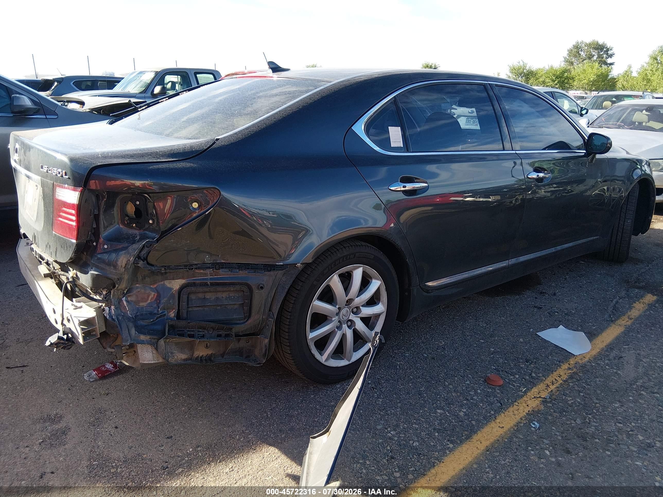 2007 Lexus Ls 460 L Black vin: JTHGL46F775004244