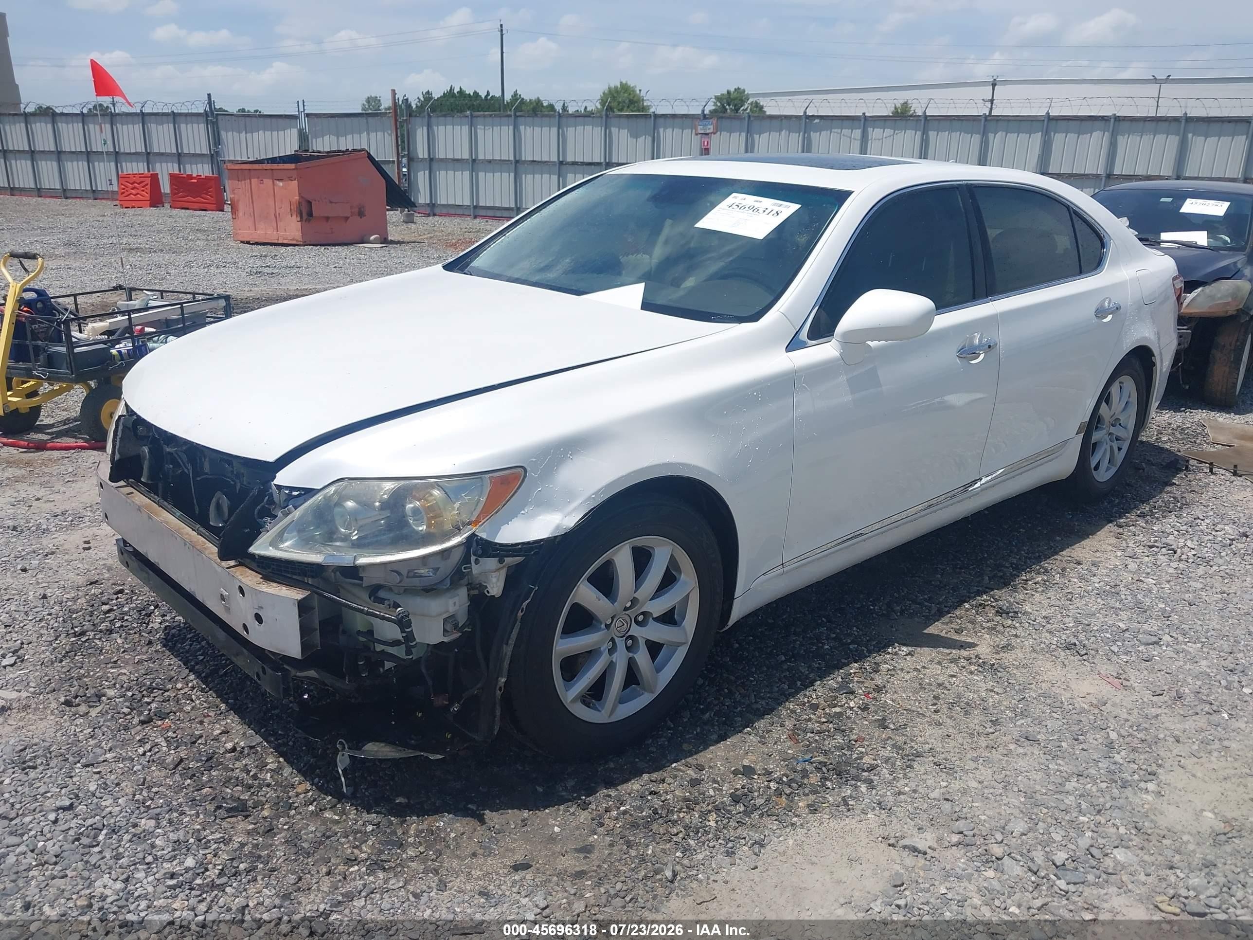 2007 Lexus Ls 460 L White vin: JTHGL46F775005751