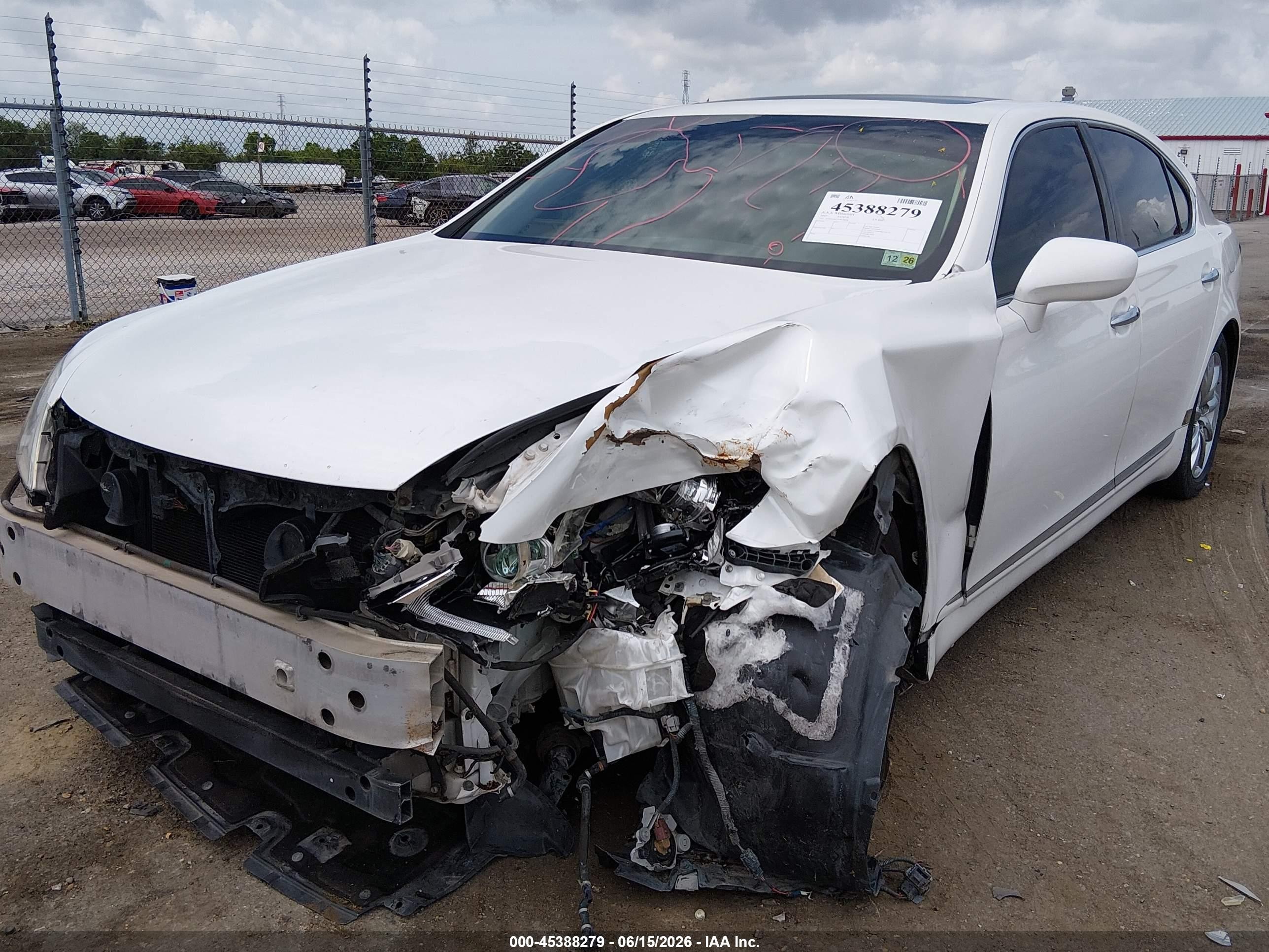 2007 Lexus Ls 460 L White vin: JTHGL46F775018824