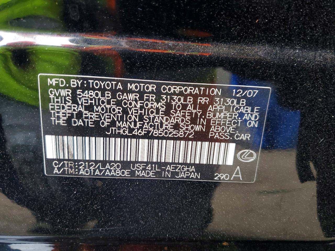 2008 Lexus Ls 460l Black vin: JTHGL46F785025872