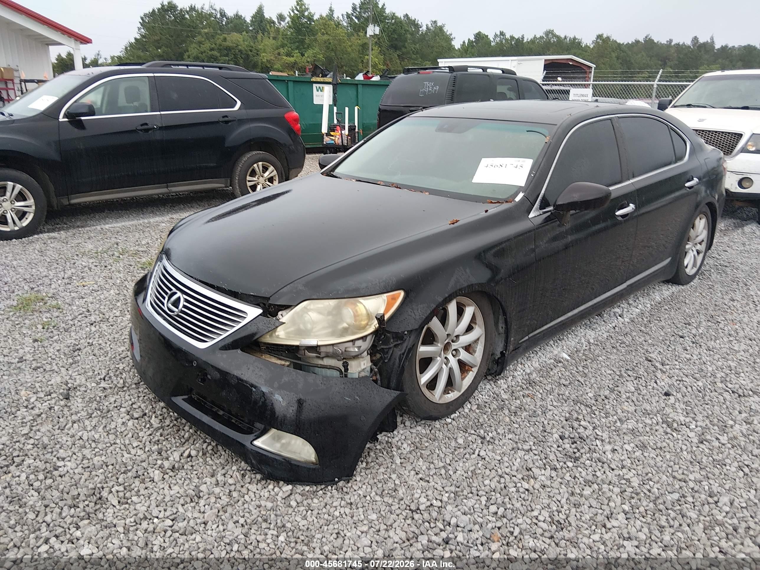 2007 Lexus Ls 460 L Black vin: JTHGL46F875003961