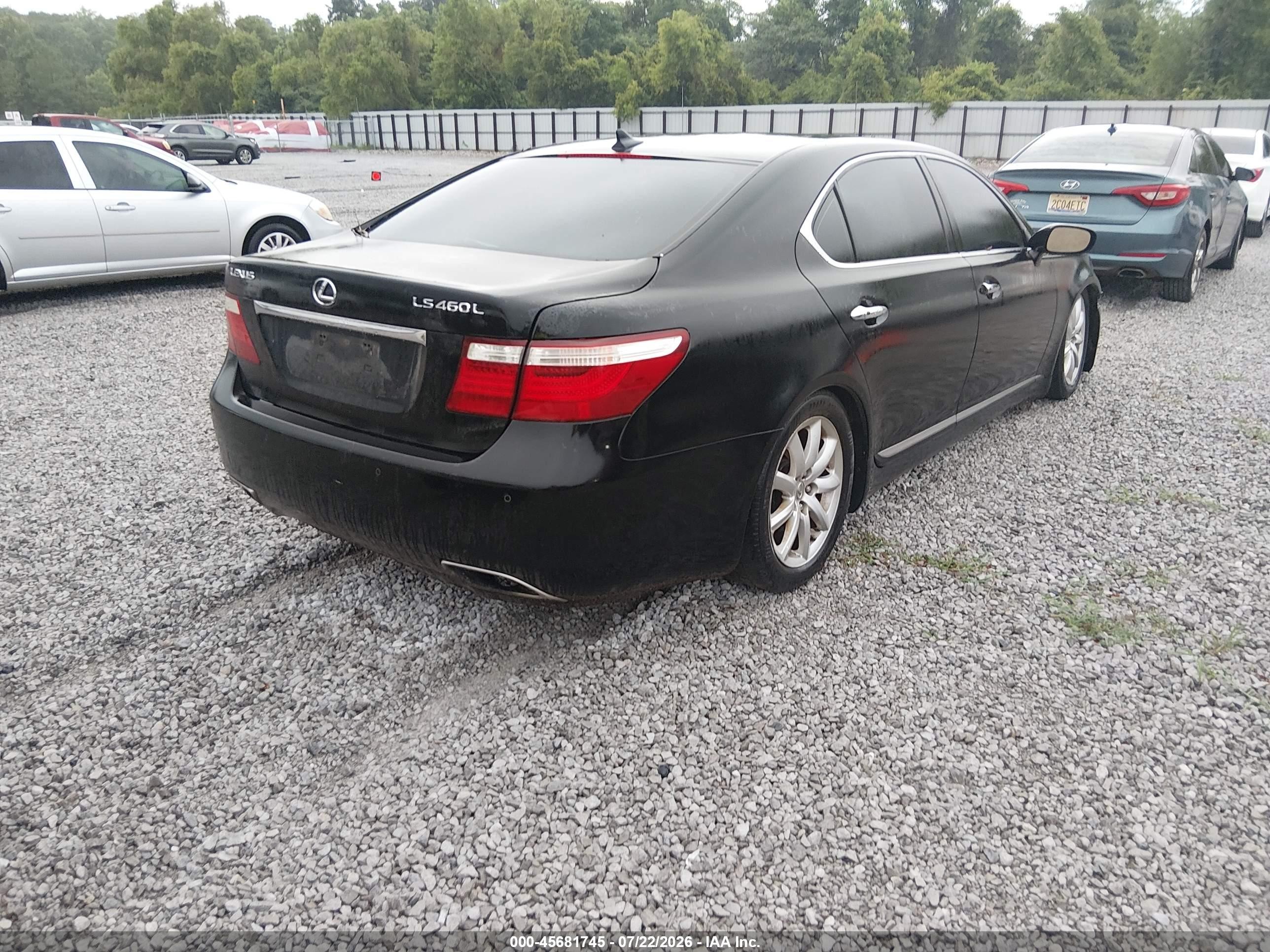 2007 Lexus Ls 460 L Black vin: JTHGL46F875003961