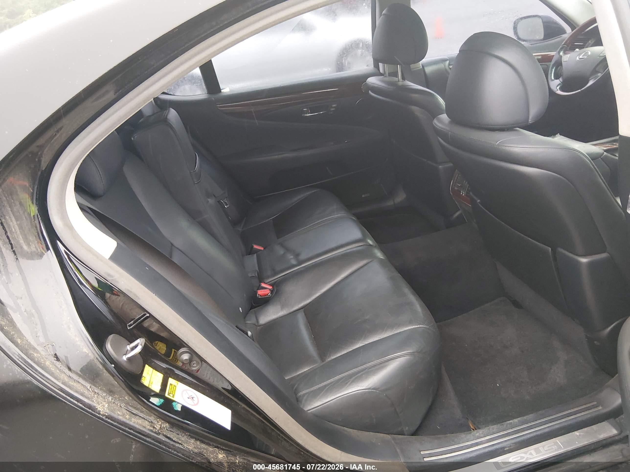 2007 Lexus Ls 460 L Black vin: JTHGL46F875003961