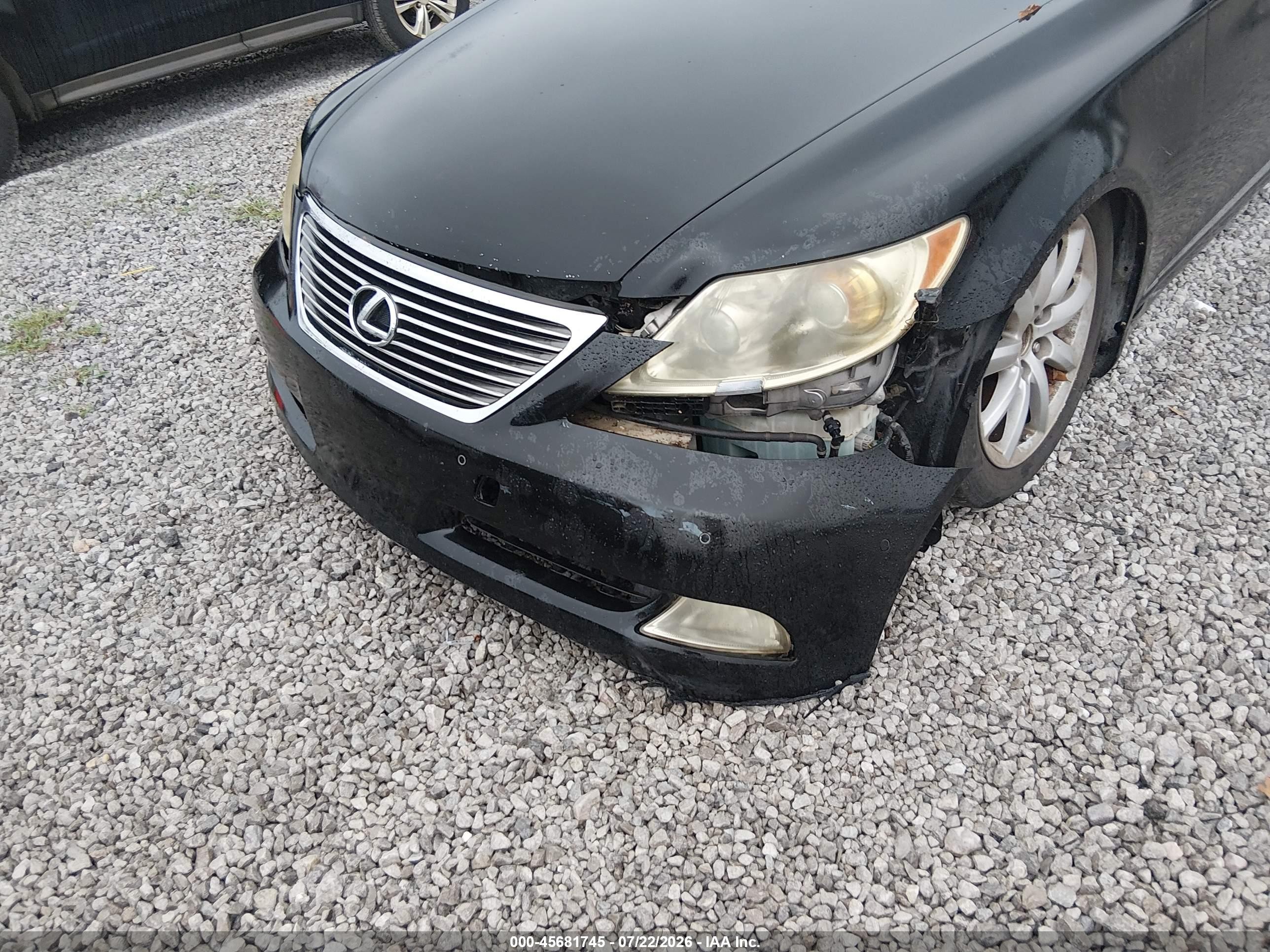2007 Lexus Ls 460 L Black vin: JTHGL46F875003961