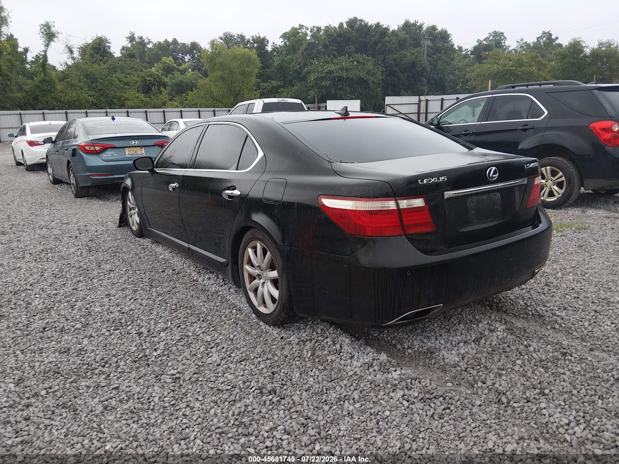2007 Lexus Ls 460 L Black vin: JTHGL46F875003961