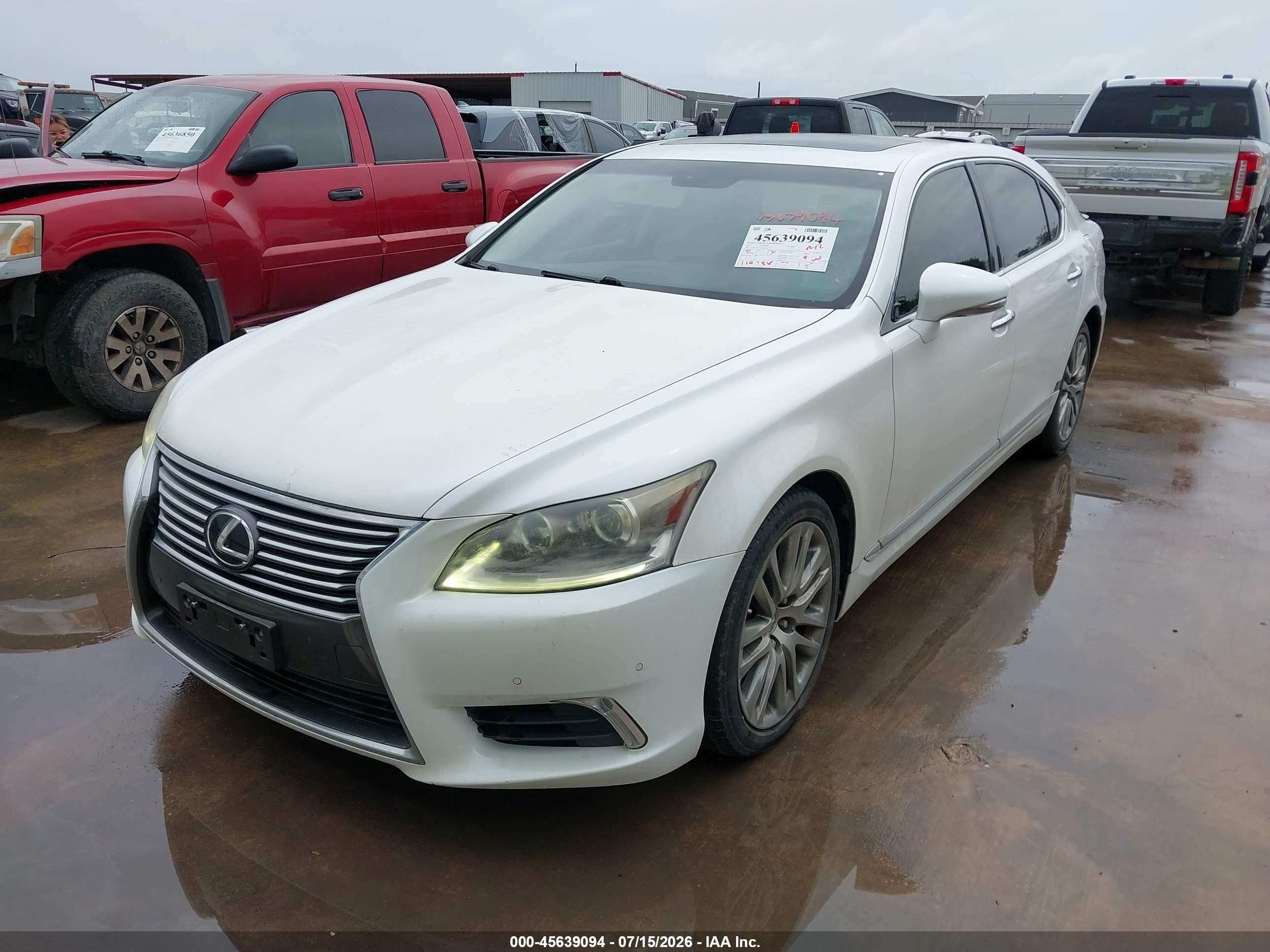 2014 Lexus Ls 460 L White vin: JTHGL5EF2E5051864