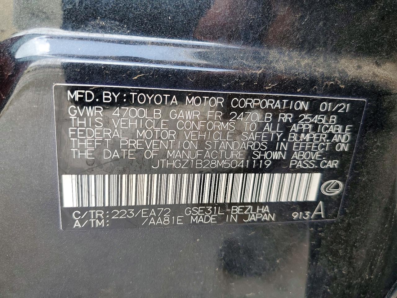 2021 Lexus Is 350 F Sport Черный vin: JTHGZ1B28M5041119