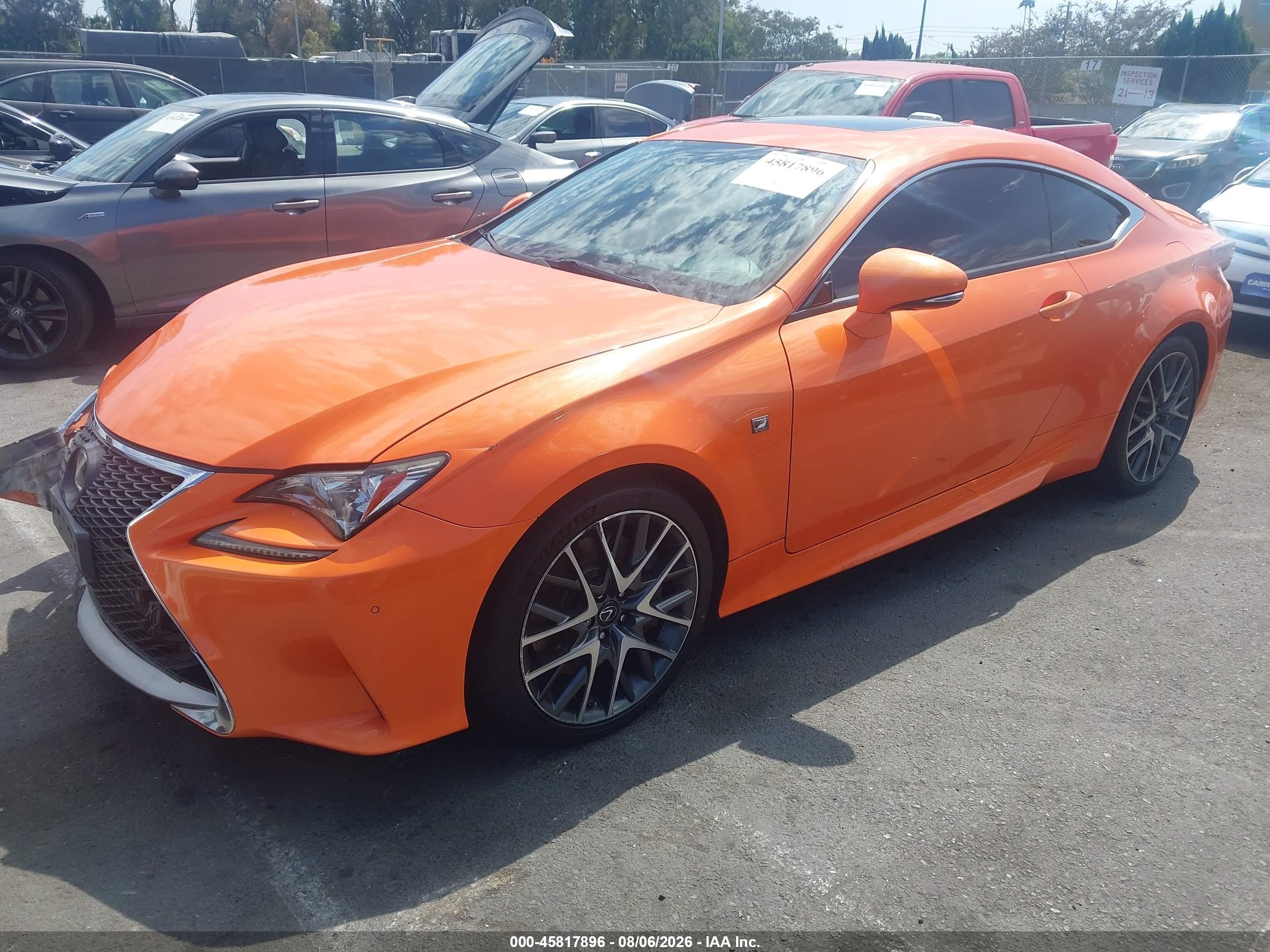2016 Lexus Rc 200t   Orange vin: JTHHA5BC1G5001013
