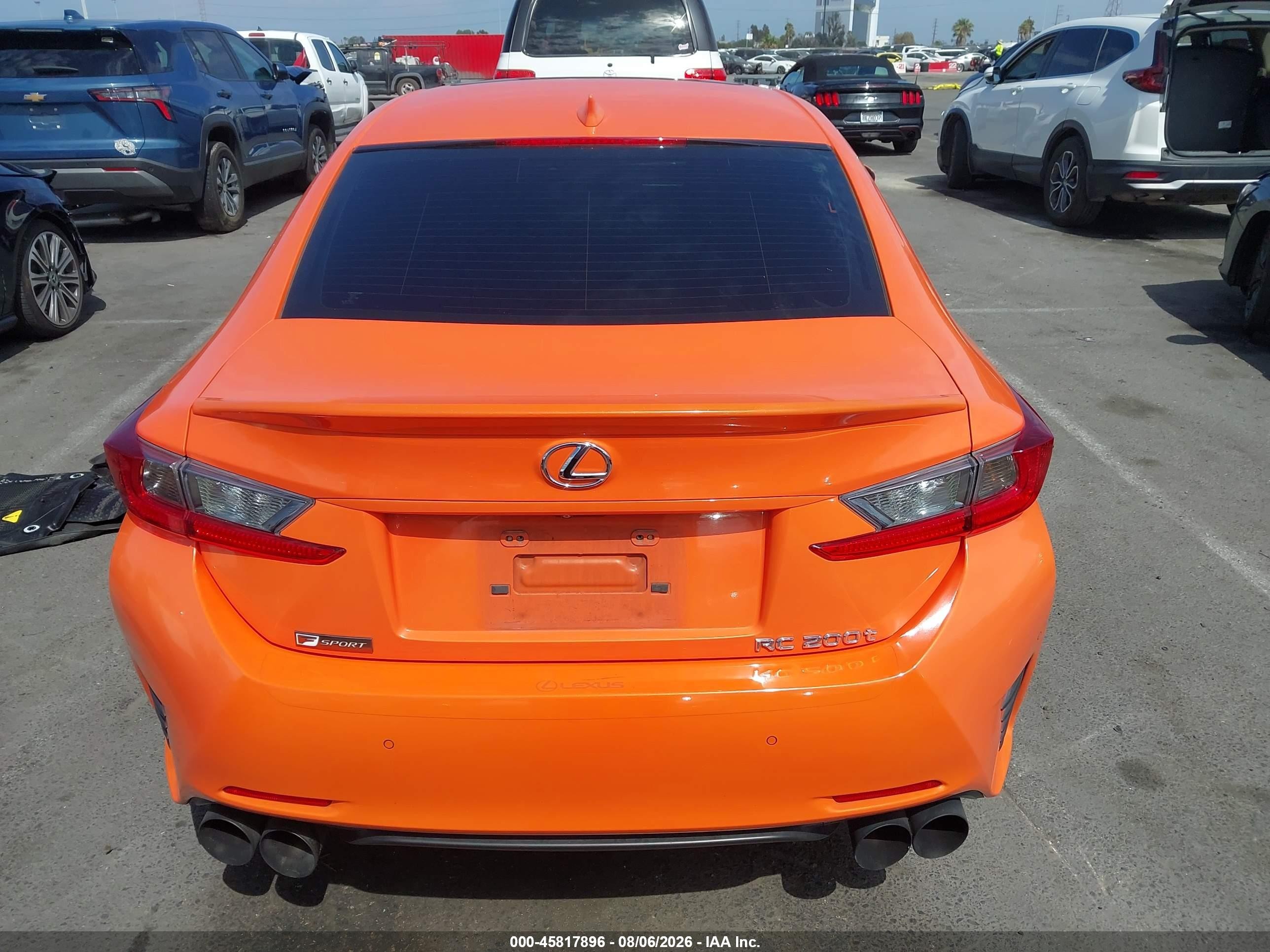 2016 Lexus Rc 200t   Orange vin: JTHHA5BC1G5001013