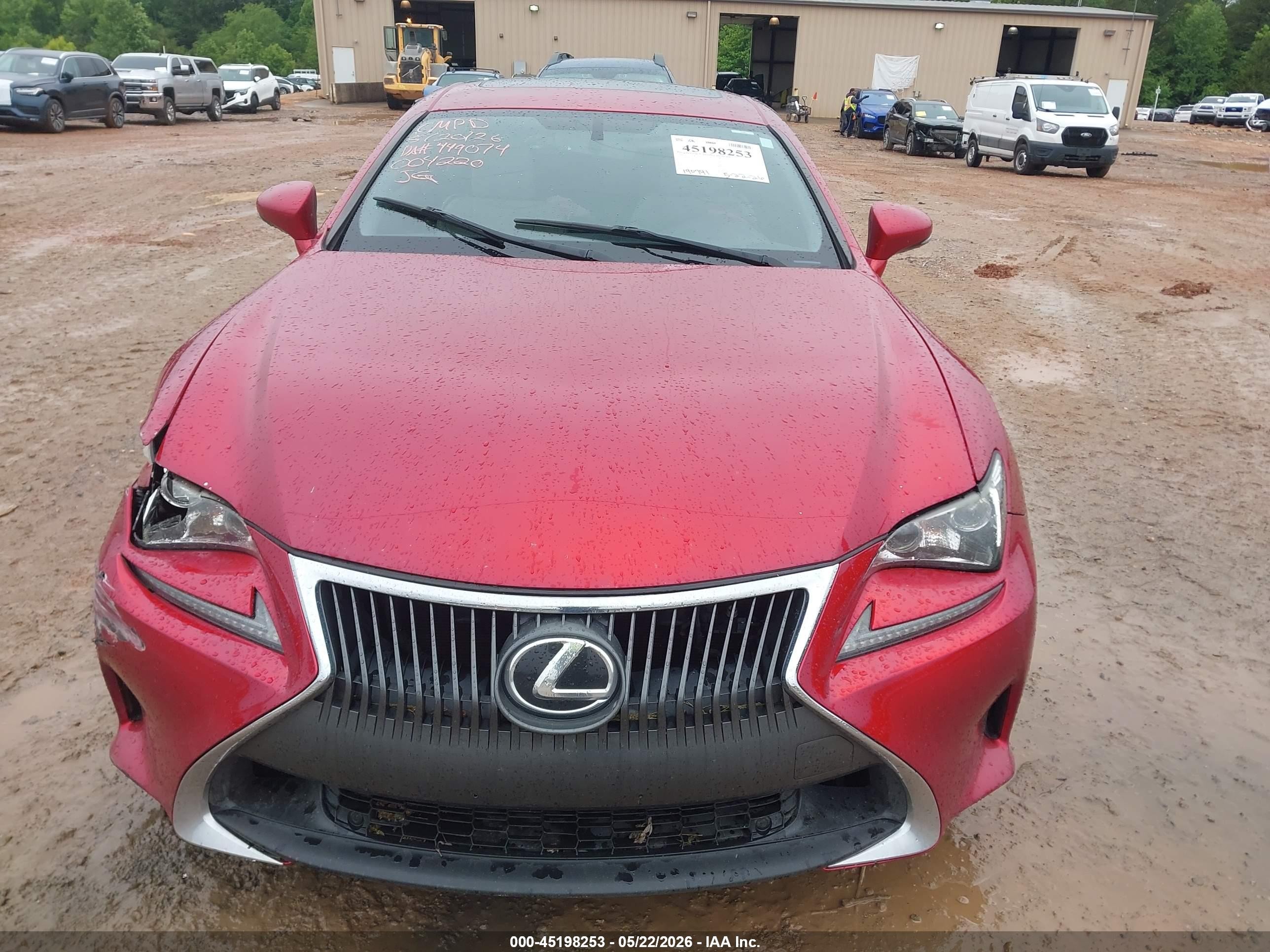 2016 Lexus Rc 200t Red vin: JTHHA5BCXG5004220