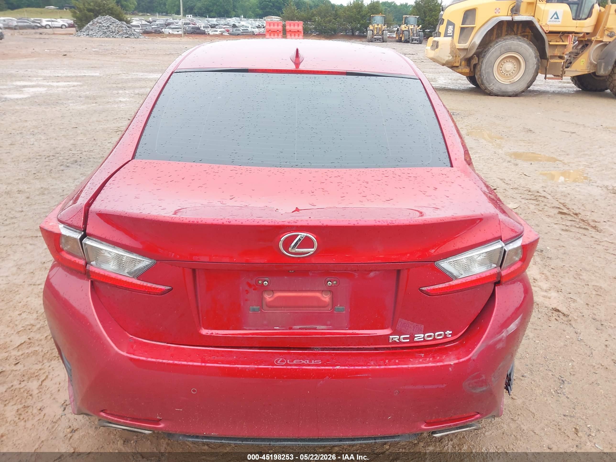 2016 Lexus Rc 200t Red vin: JTHHA5BCXG5004220