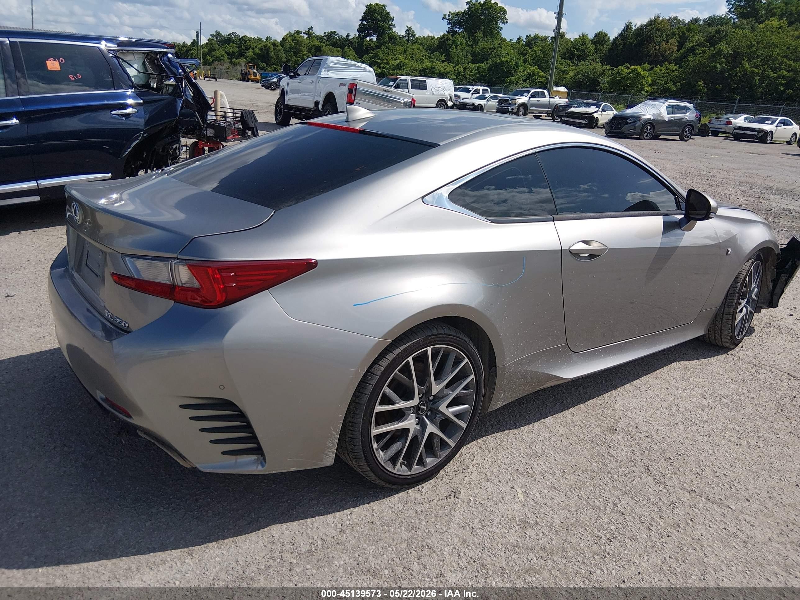 2015 Lexus Rc 350   Silver vin: JTHHE5BC1F5009938