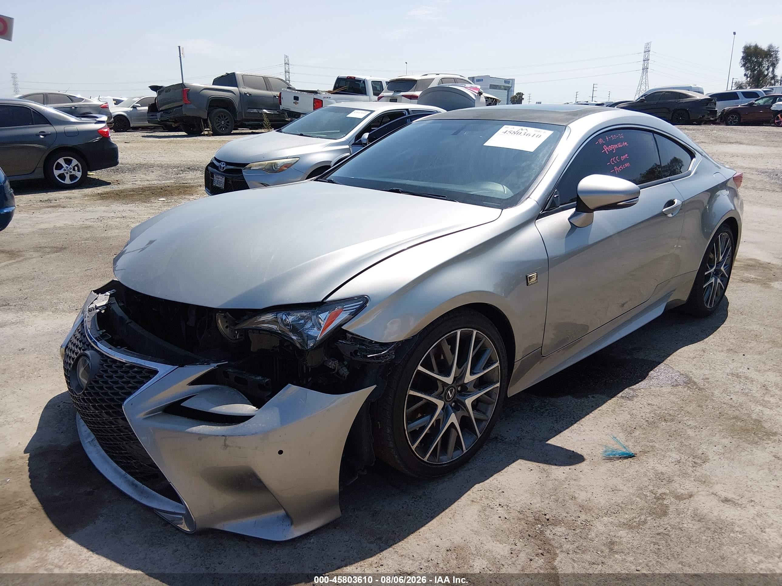 2015 Lexus Rc 350 Silver vin: JTHHE5BC5F5001129