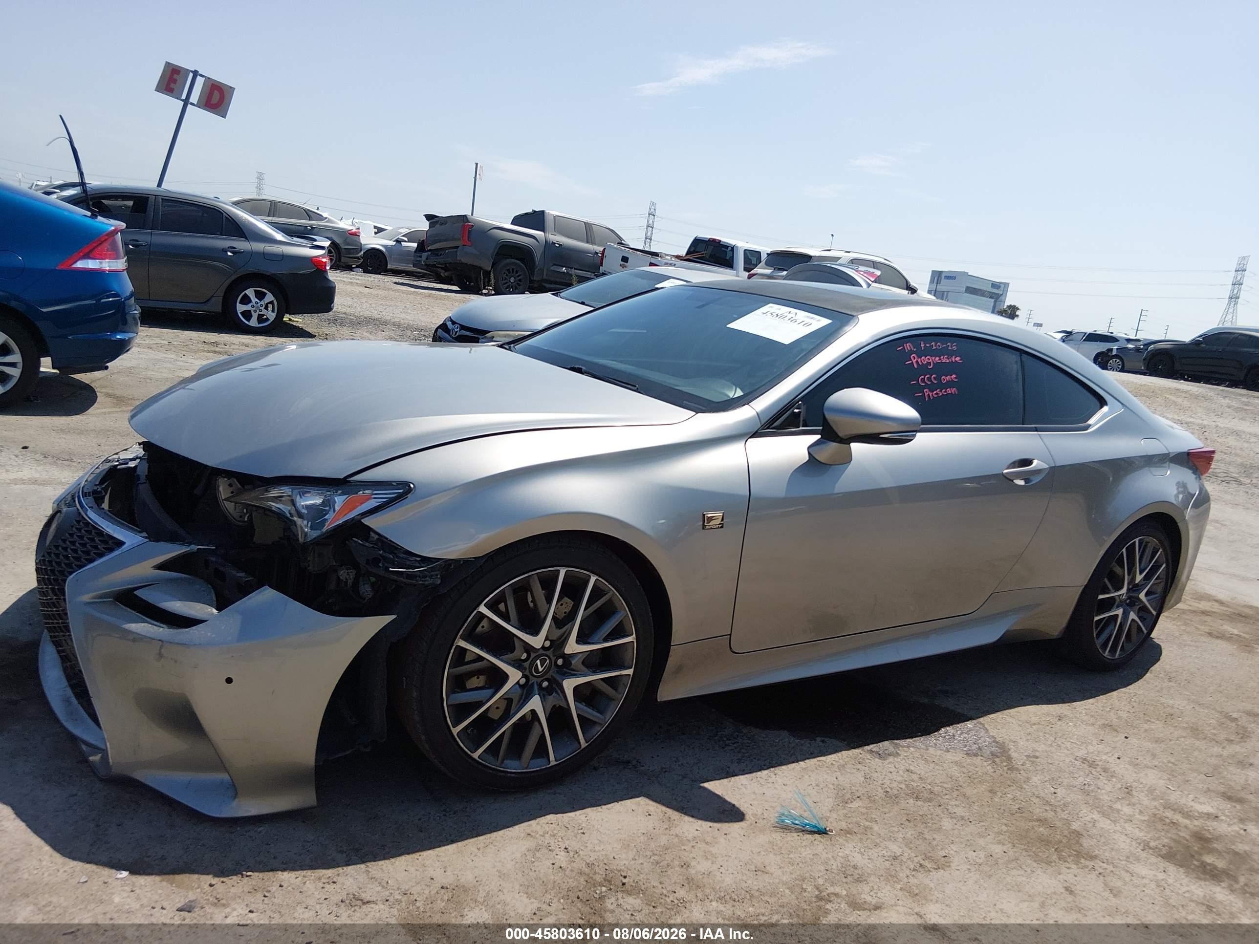 2015 Lexus Rc 350 Silver vin: JTHHE5BC5F5001129