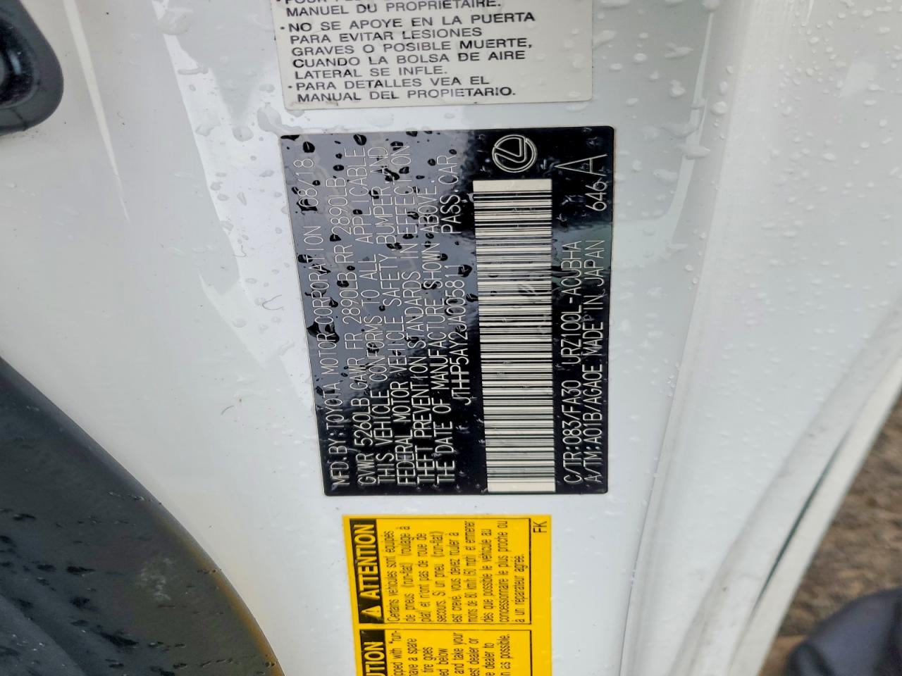 2018 Lexus Lc 500 White vin: JTHHP5AY2JA005811