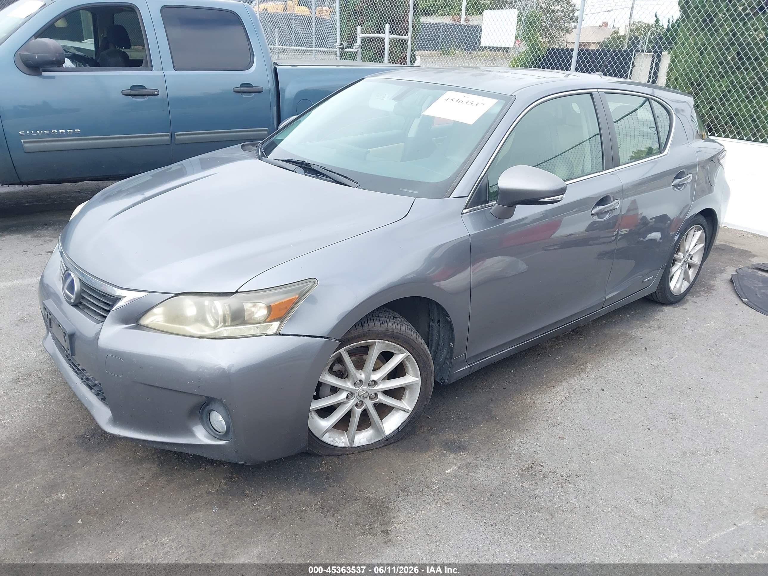 2012 Lexus Ct 200h Premium Gray vin: JTHKD5BH0C2056962