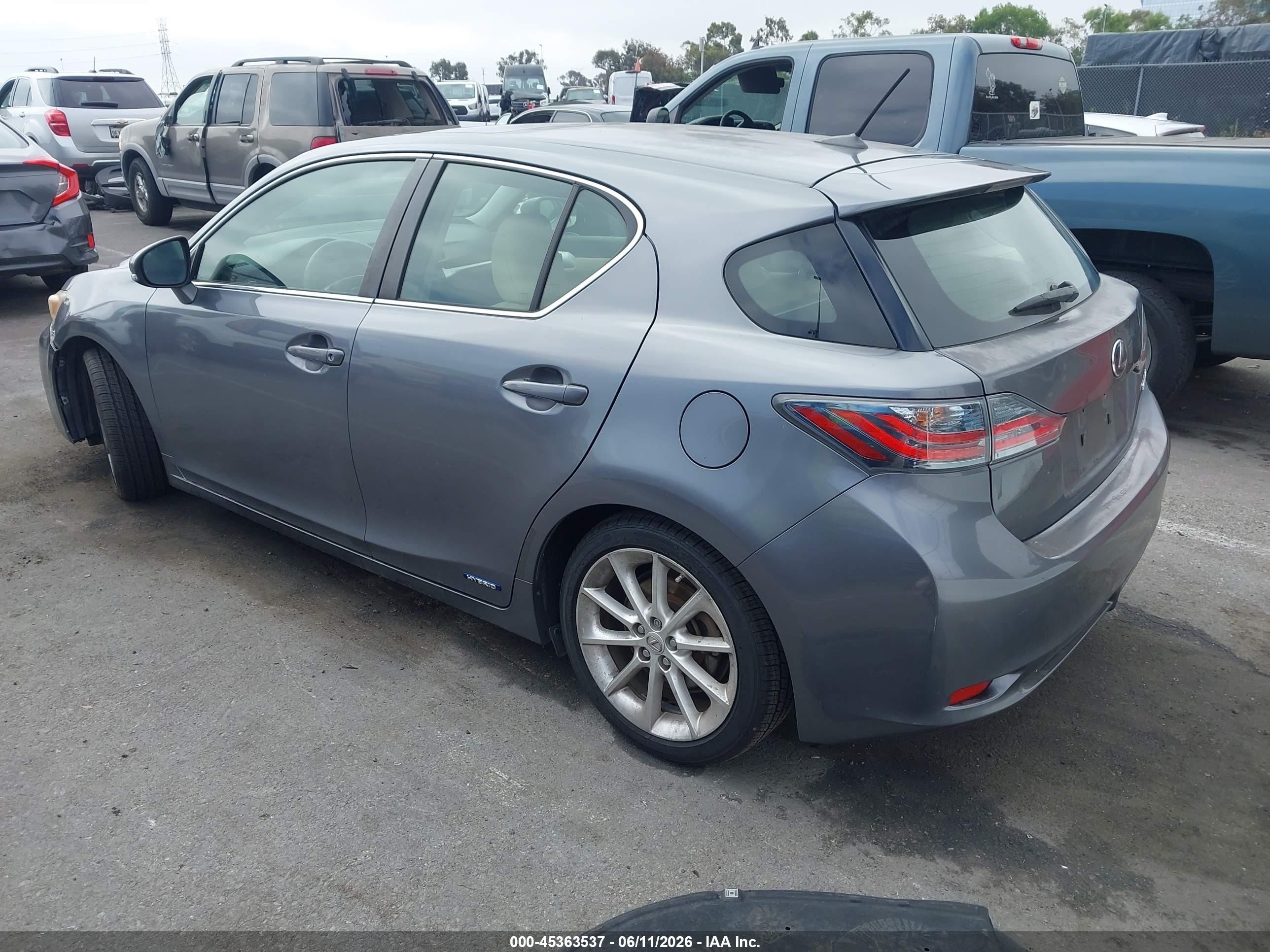 2012 Lexus Ct 200h Premium Gray vin: JTHKD5BH0C2056962