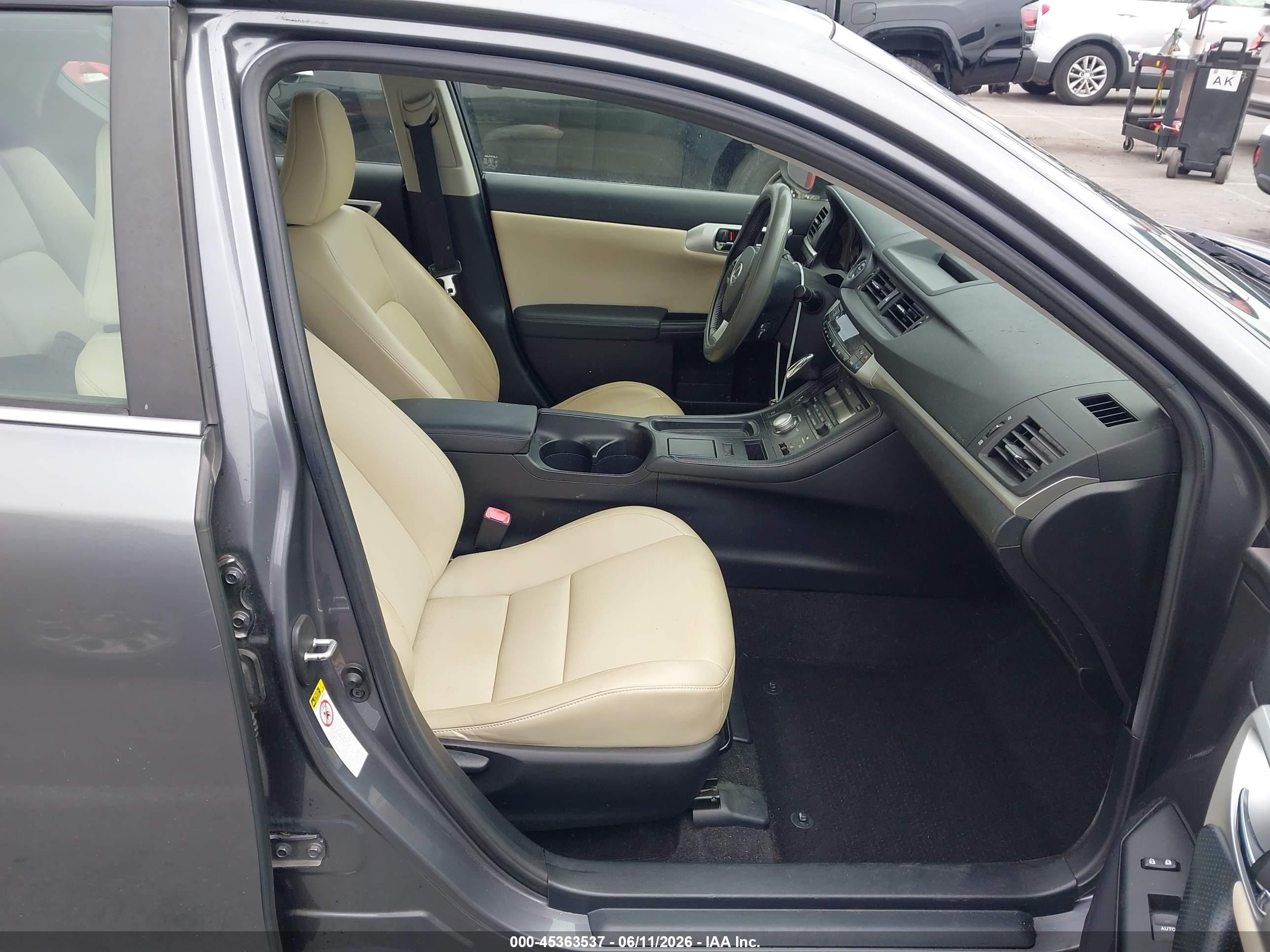 2012 Lexus Ct 200h Premium Gray vin: JTHKD5BH0C2056962