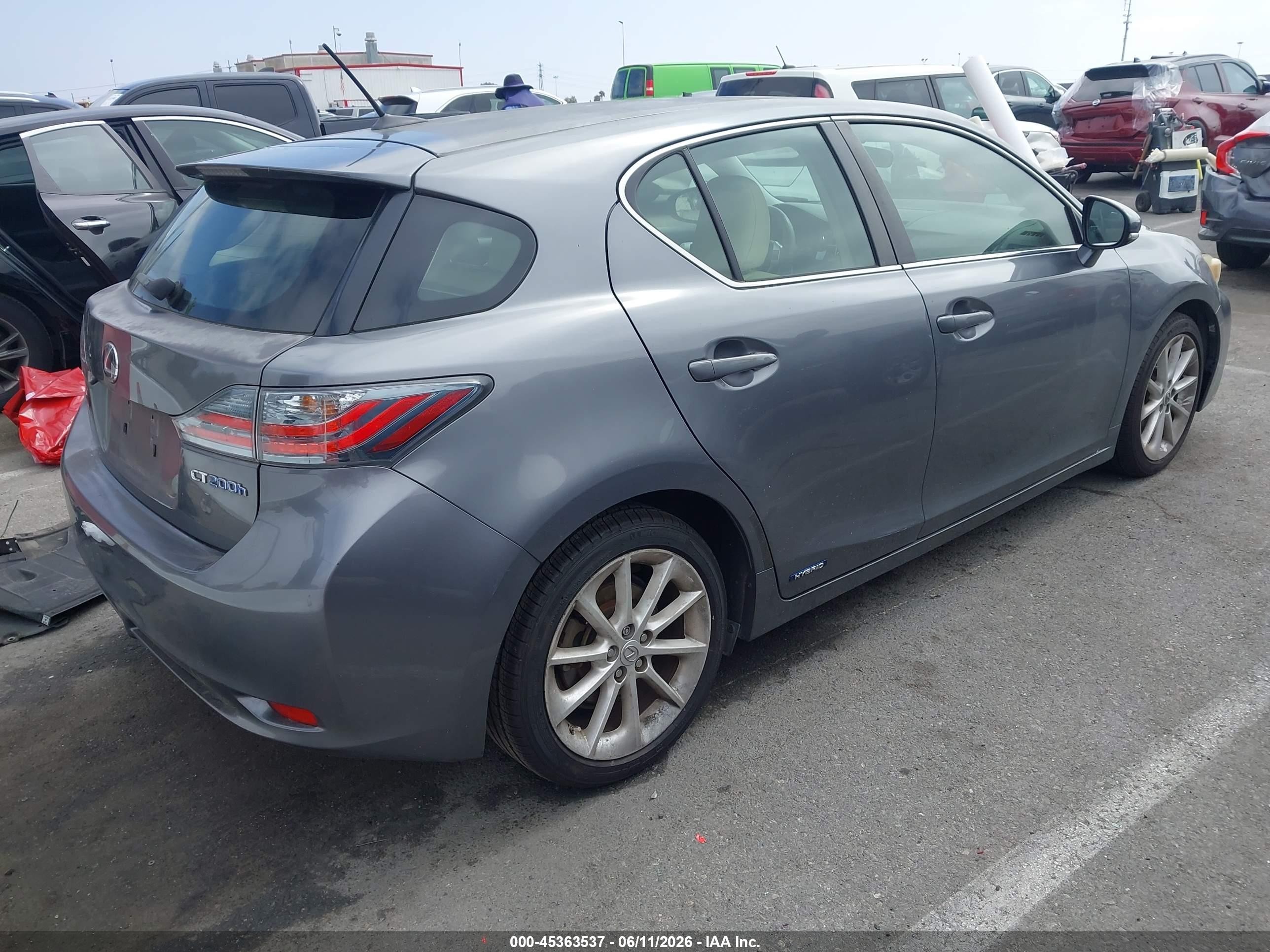 2012 Lexus Ct 200h Premium Gray vin: JTHKD5BH0C2056962