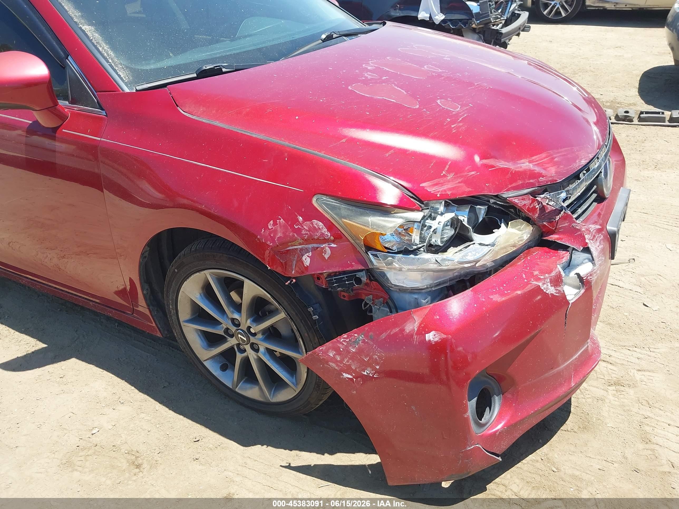 2012 Lexus Ct 200h Premium Red vin: JTHKD5BH0C2078220