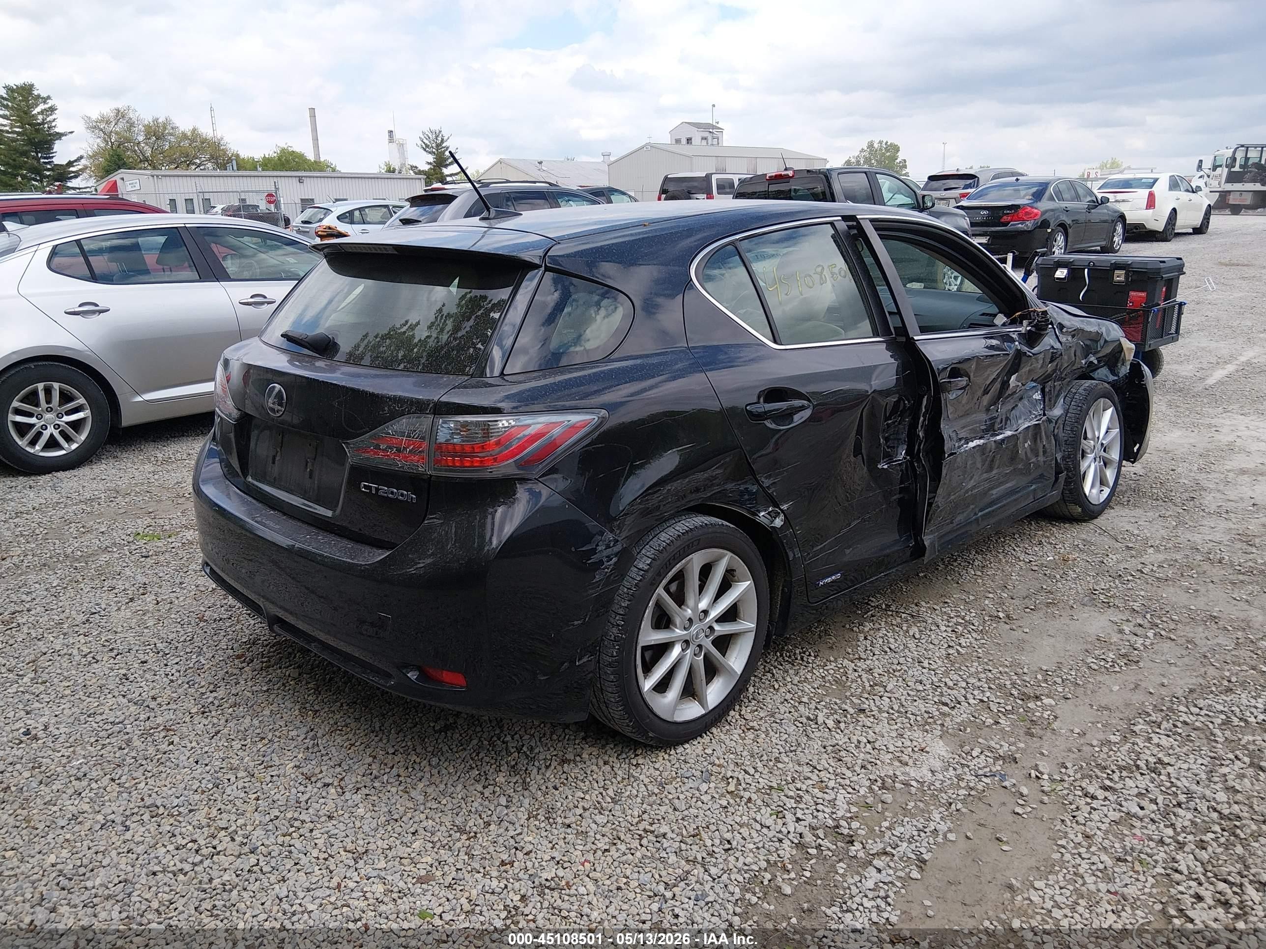 2012 Lexus Ct 200 Black vin: JTHKD5BH0C2107571