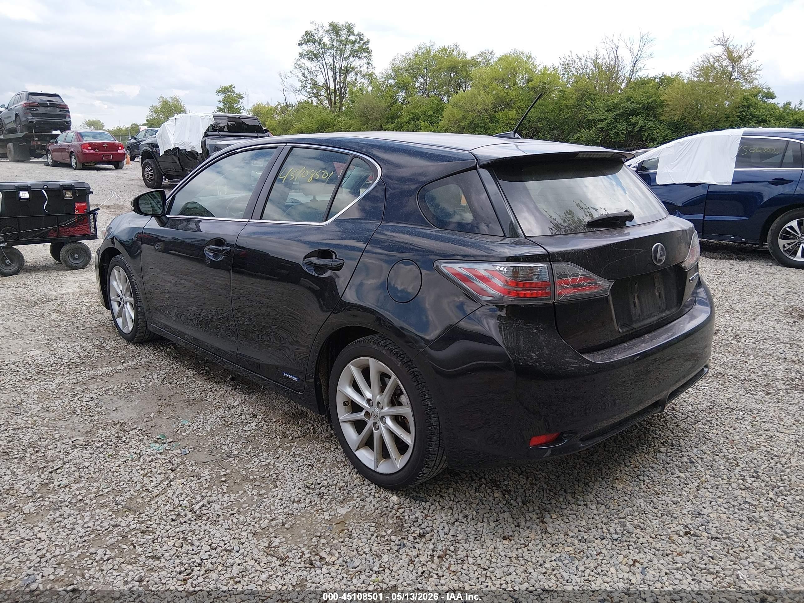 2012 Lexus Ct 200 Black vin: JTHKD5BH0C2107571
