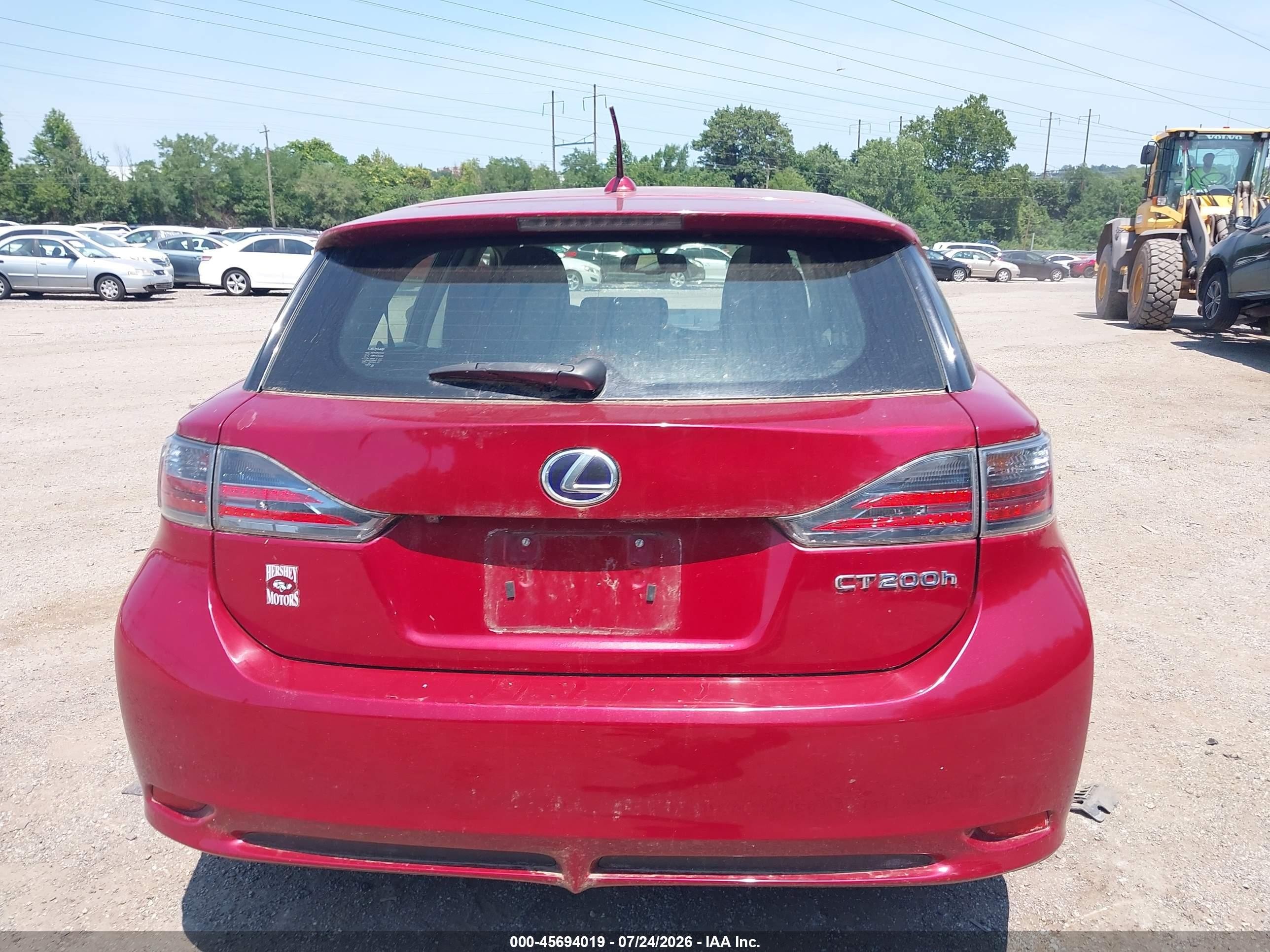 2012 Lexus Ct 200h Premium Бордовый vin: JTHKD5BH0C2120871