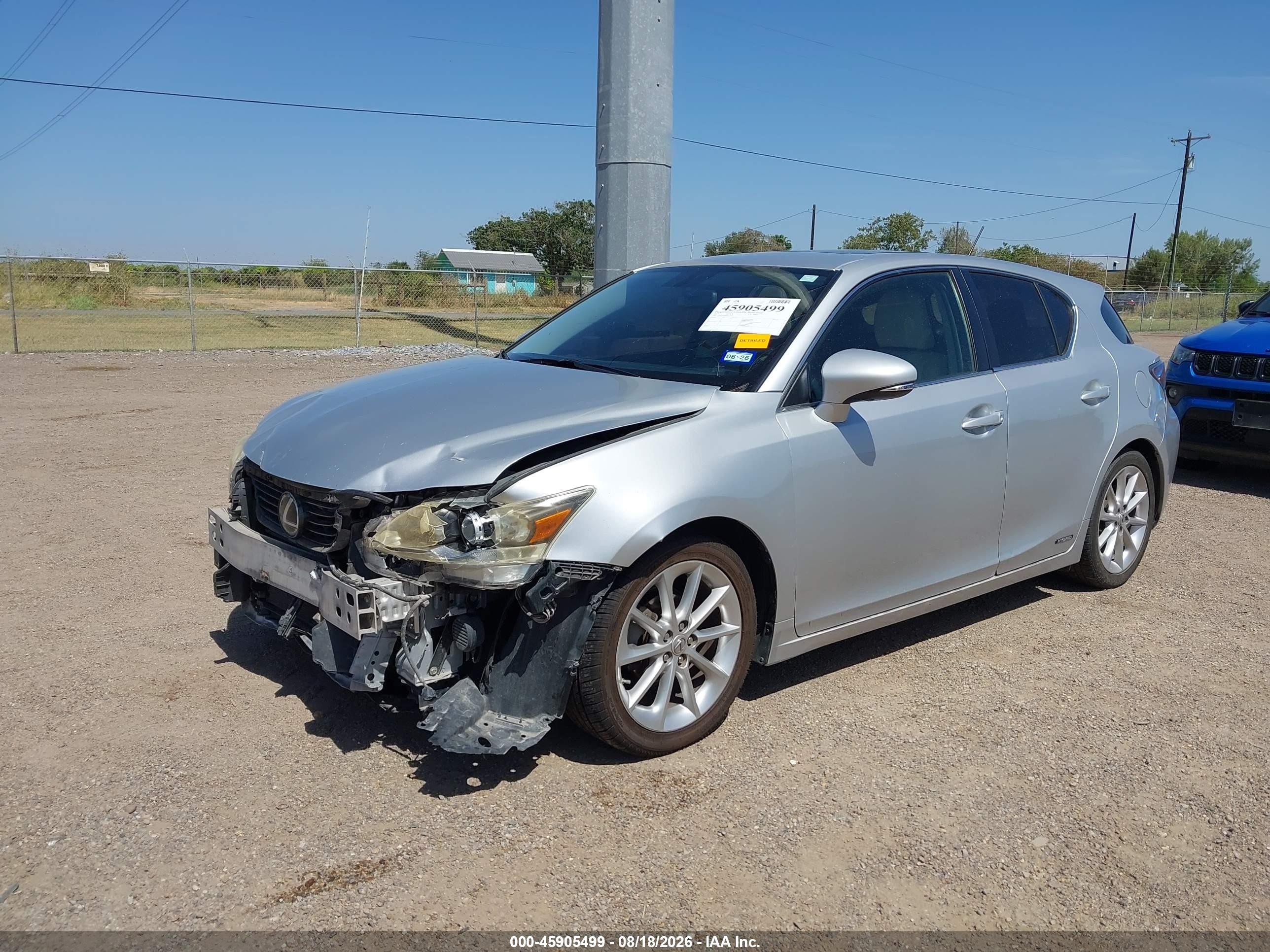 2013 Lexus Ct 200h   Silver vin: JTHKD5BH0D2135064