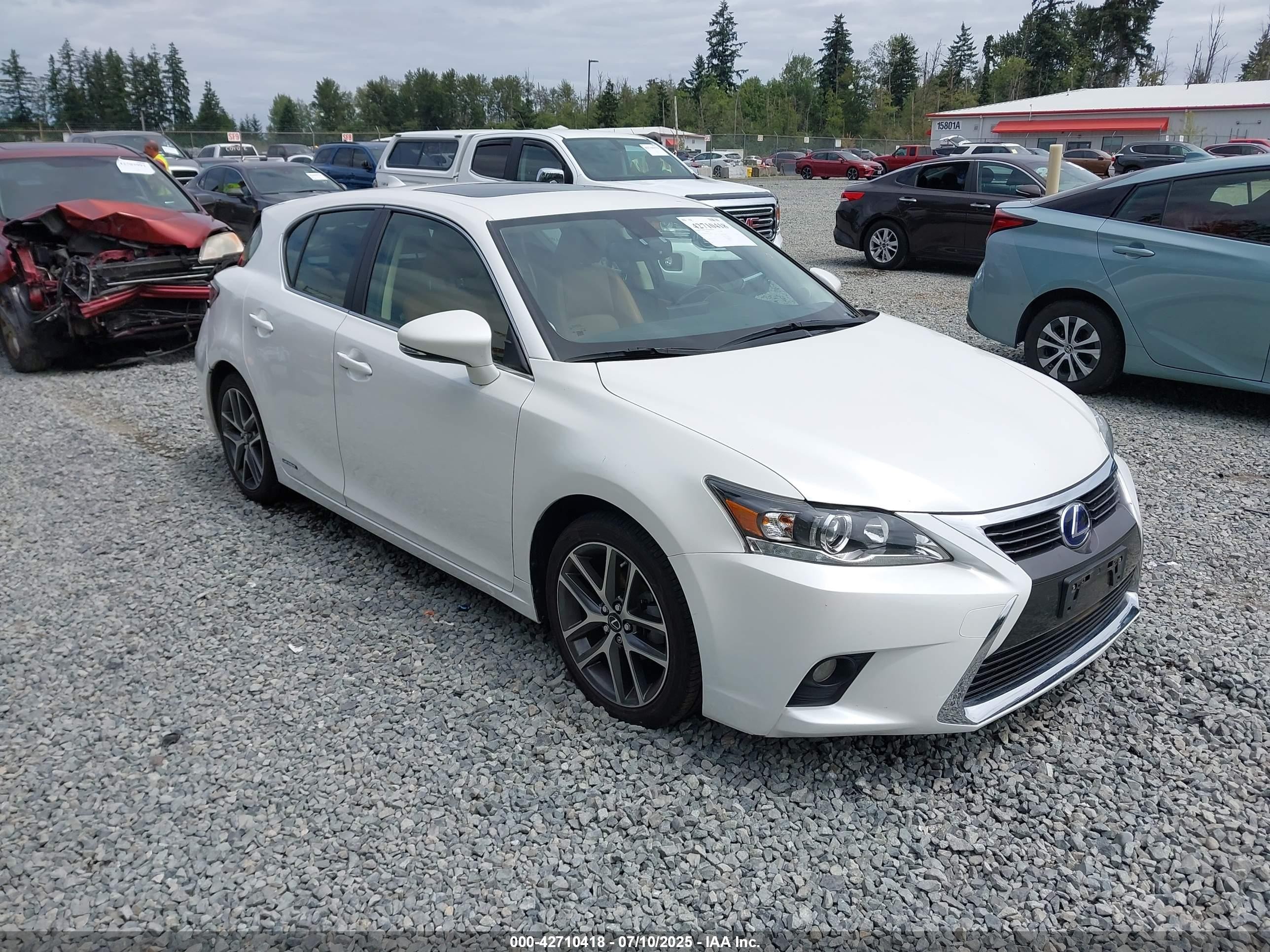 2017 Lexus Ct 200h   White vin: JTHKD5BH0H2288470