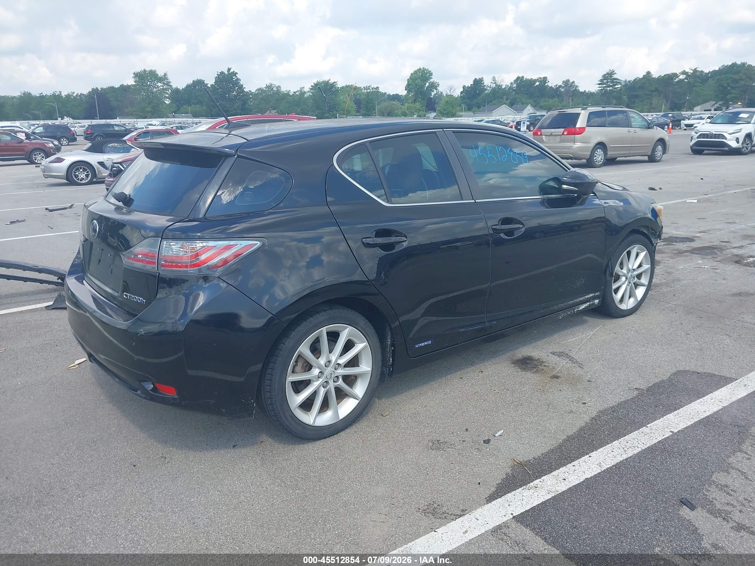 2011 Lexus Ct 200h   Black vin: JTHKD5BH1B2001869