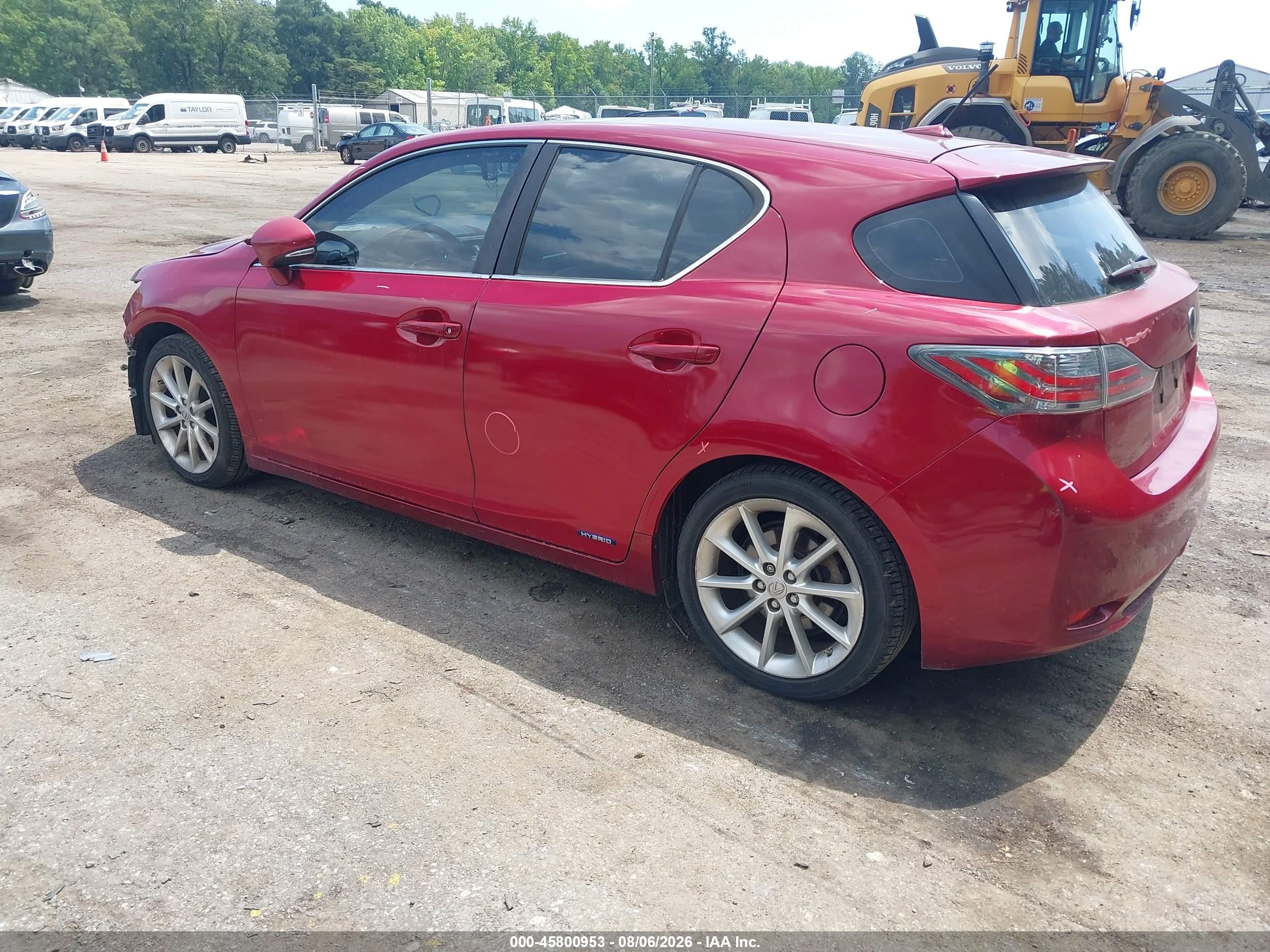 2012 Lexus Ct 200h Premium Red vin: JTHKD5BH1C2060423