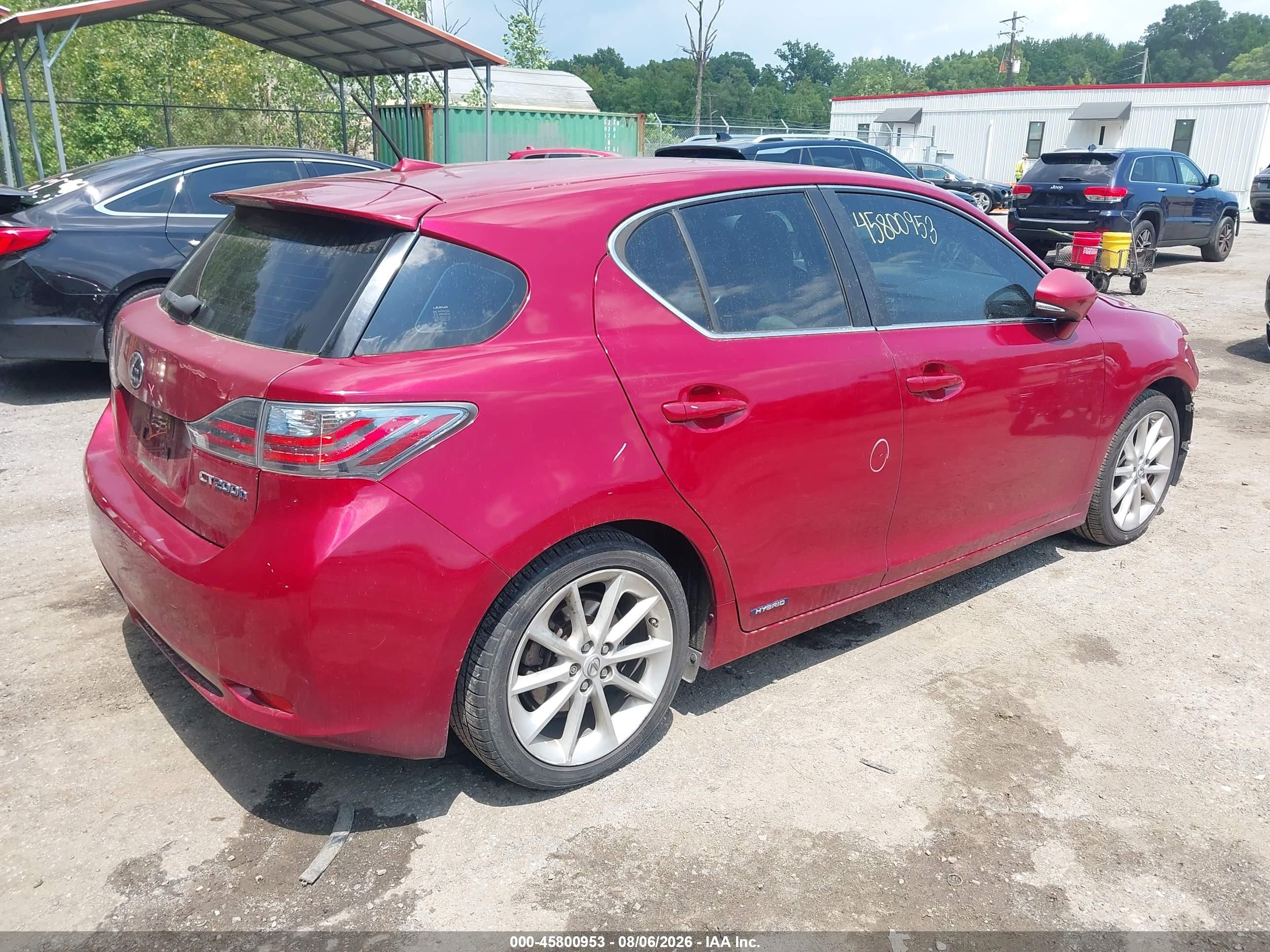 2012 Lexus Ct 200h Premium Red vin: JTHKD5BH1C2060423