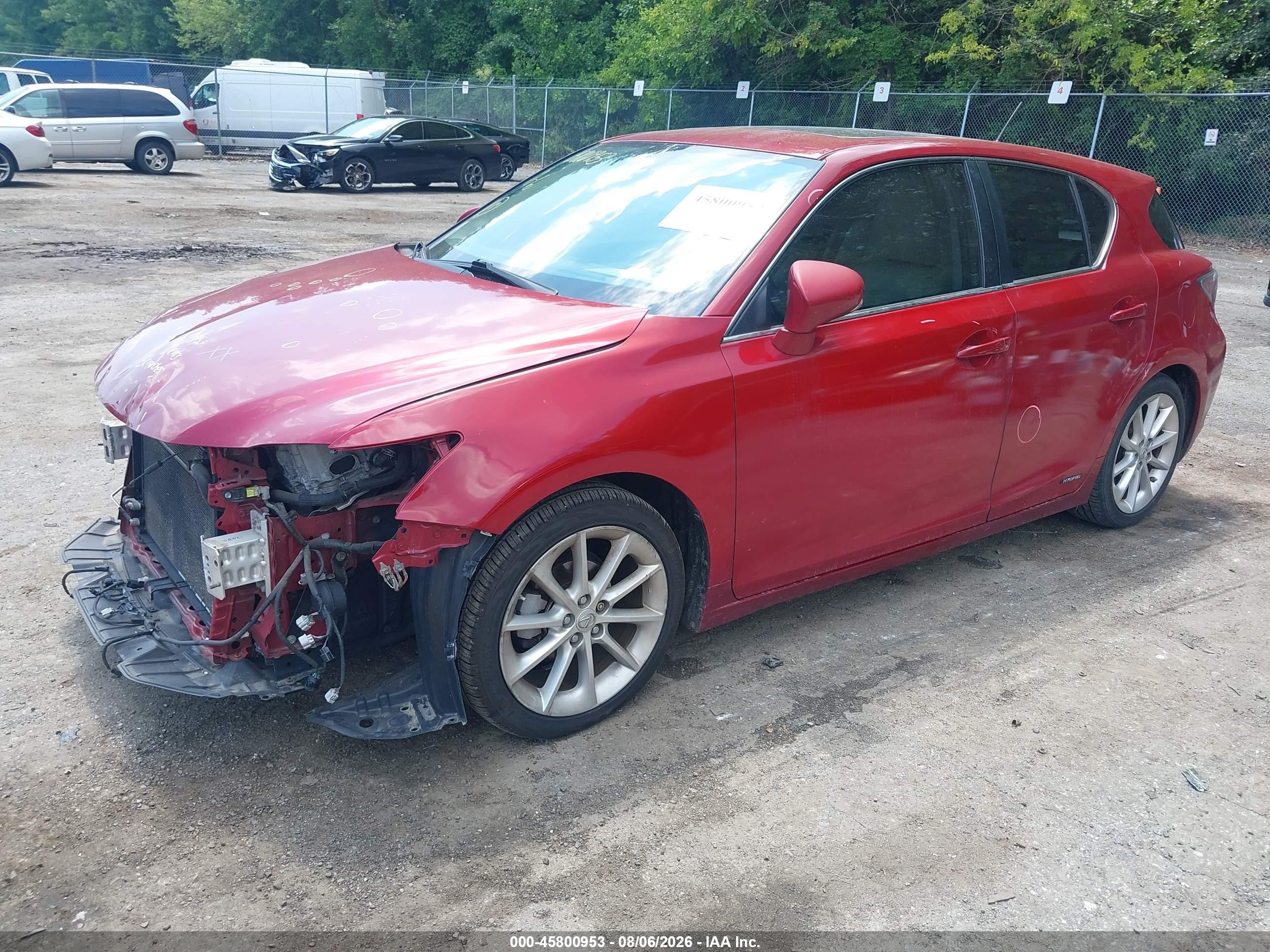 2012 Lexus Ct 200h Premium Red vin: JTHKD5BH1C2060423