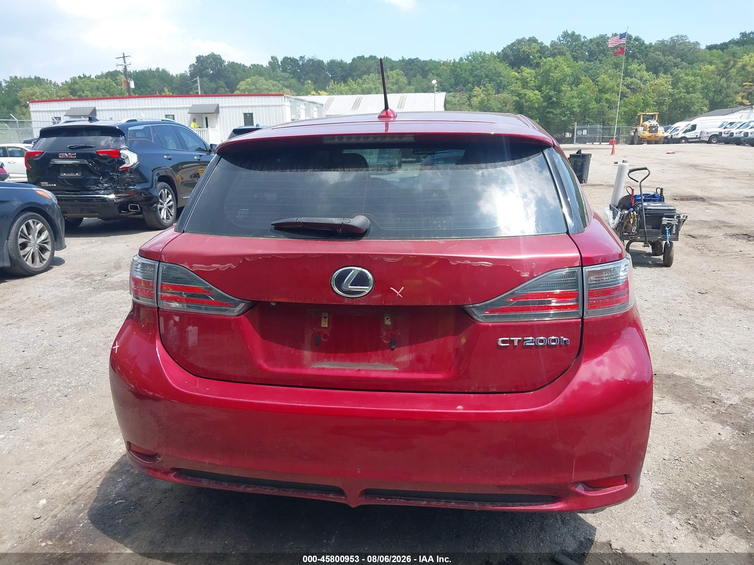 2012 Lexus Ct 200h Premium Red vin: JTHKD5BH1C2060423