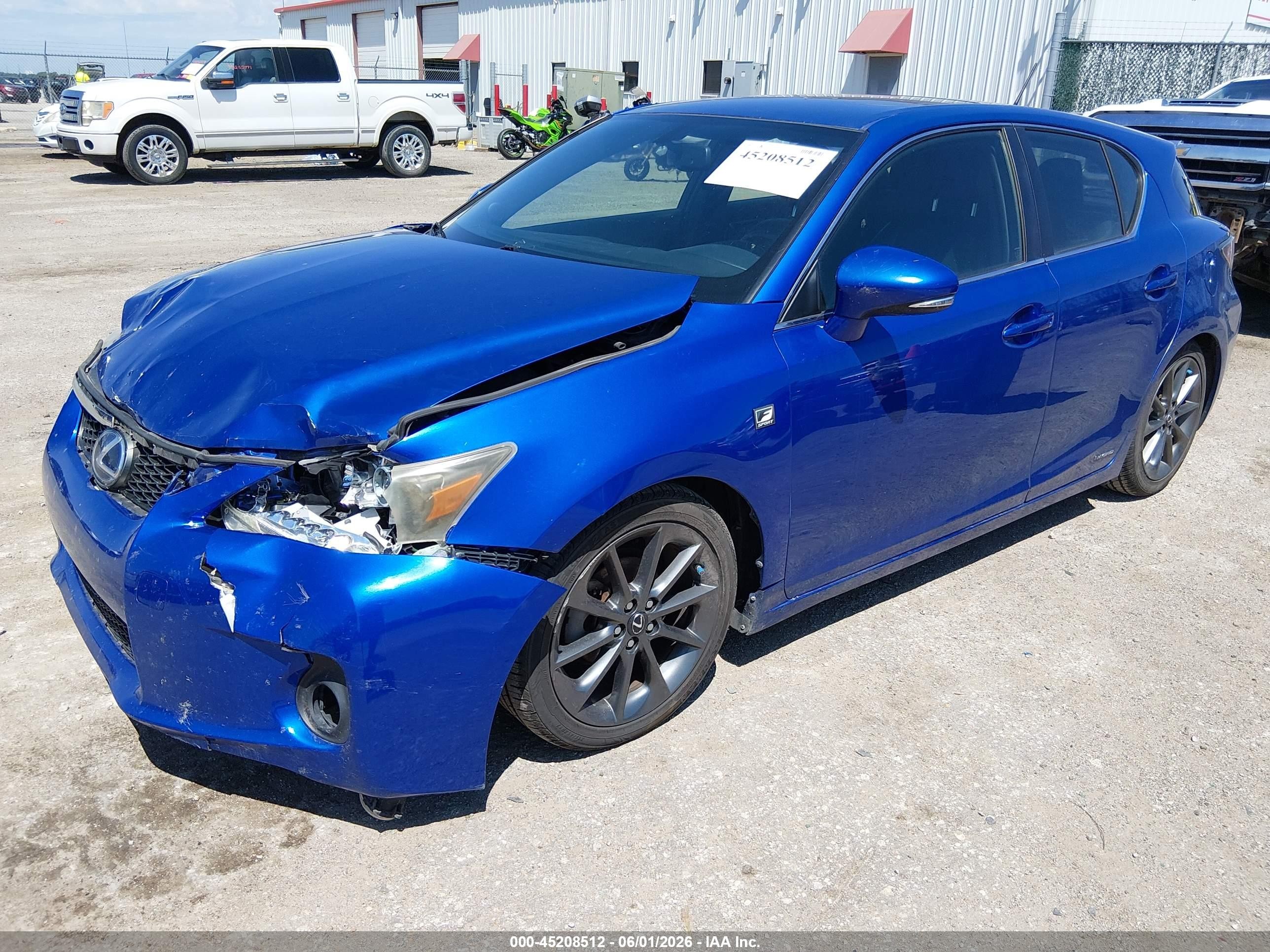 2012 Lexus Ct 200h Premium Blue vin: JTHKD5BH1C2074810