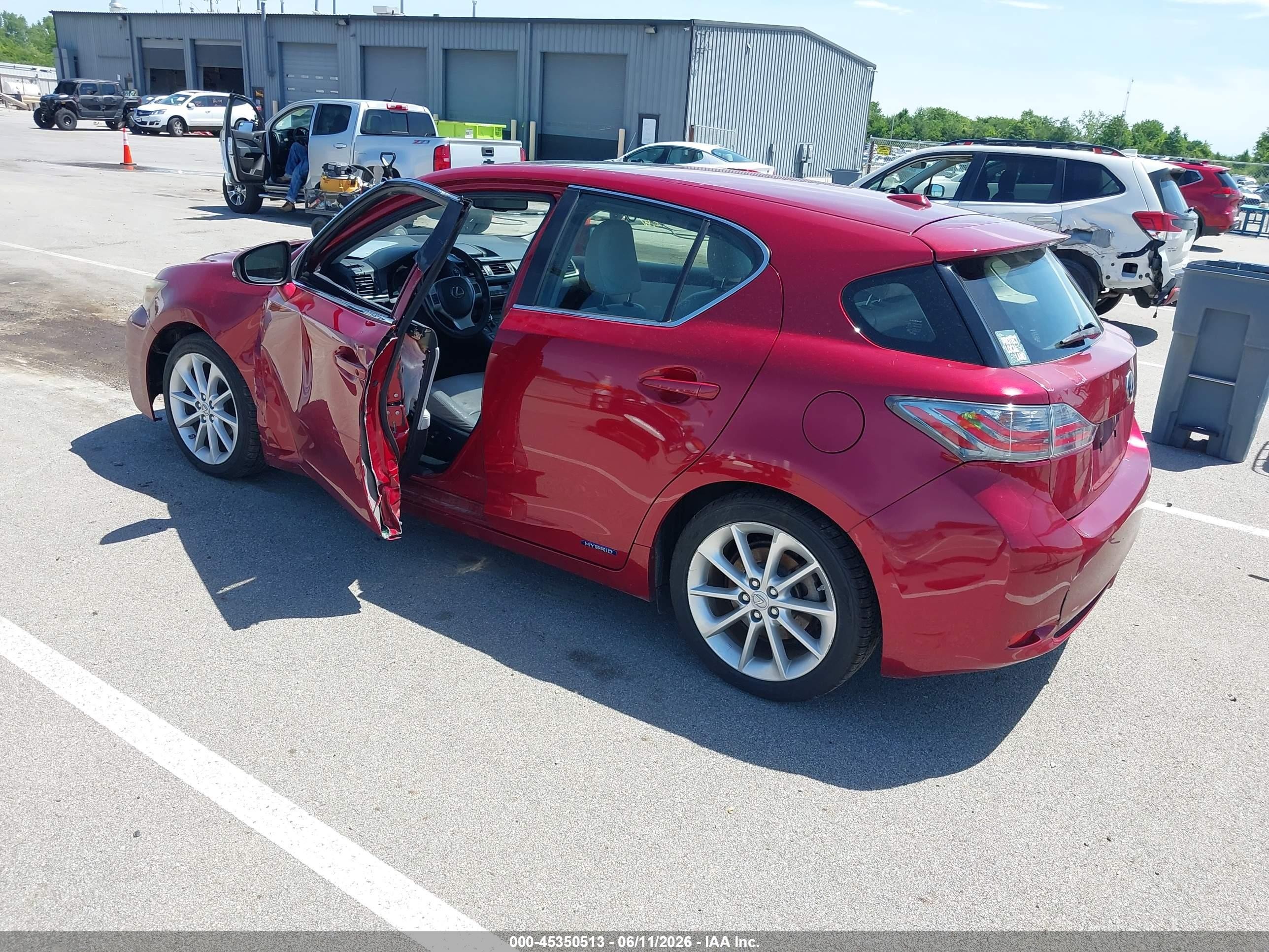 2012 Lexus Ct 200h Premium Red vin: JTHKD5BH1C2078663