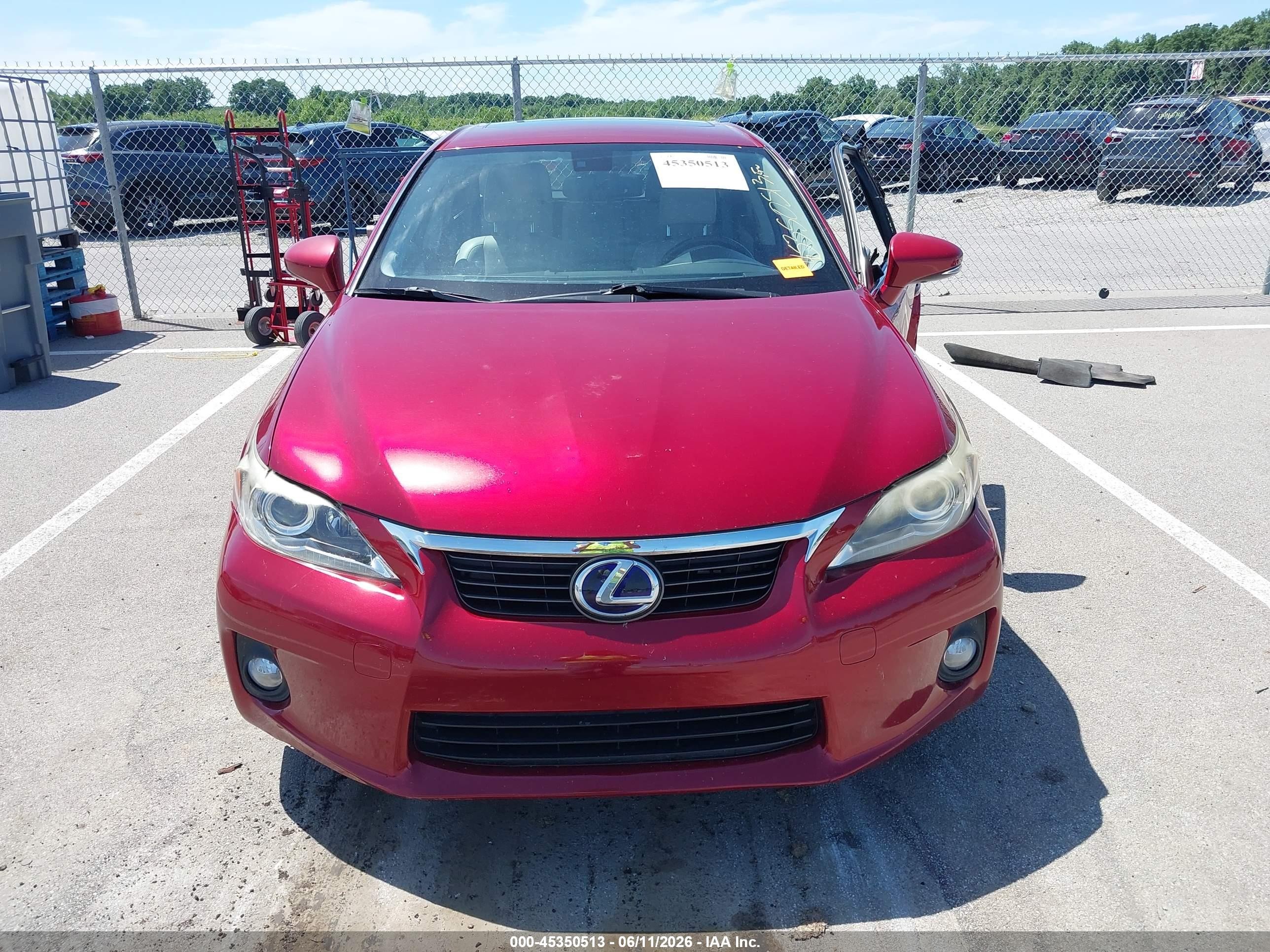 2012 Lexus Ct 200h Premium Red vin: JTHKD5BH1C2078663