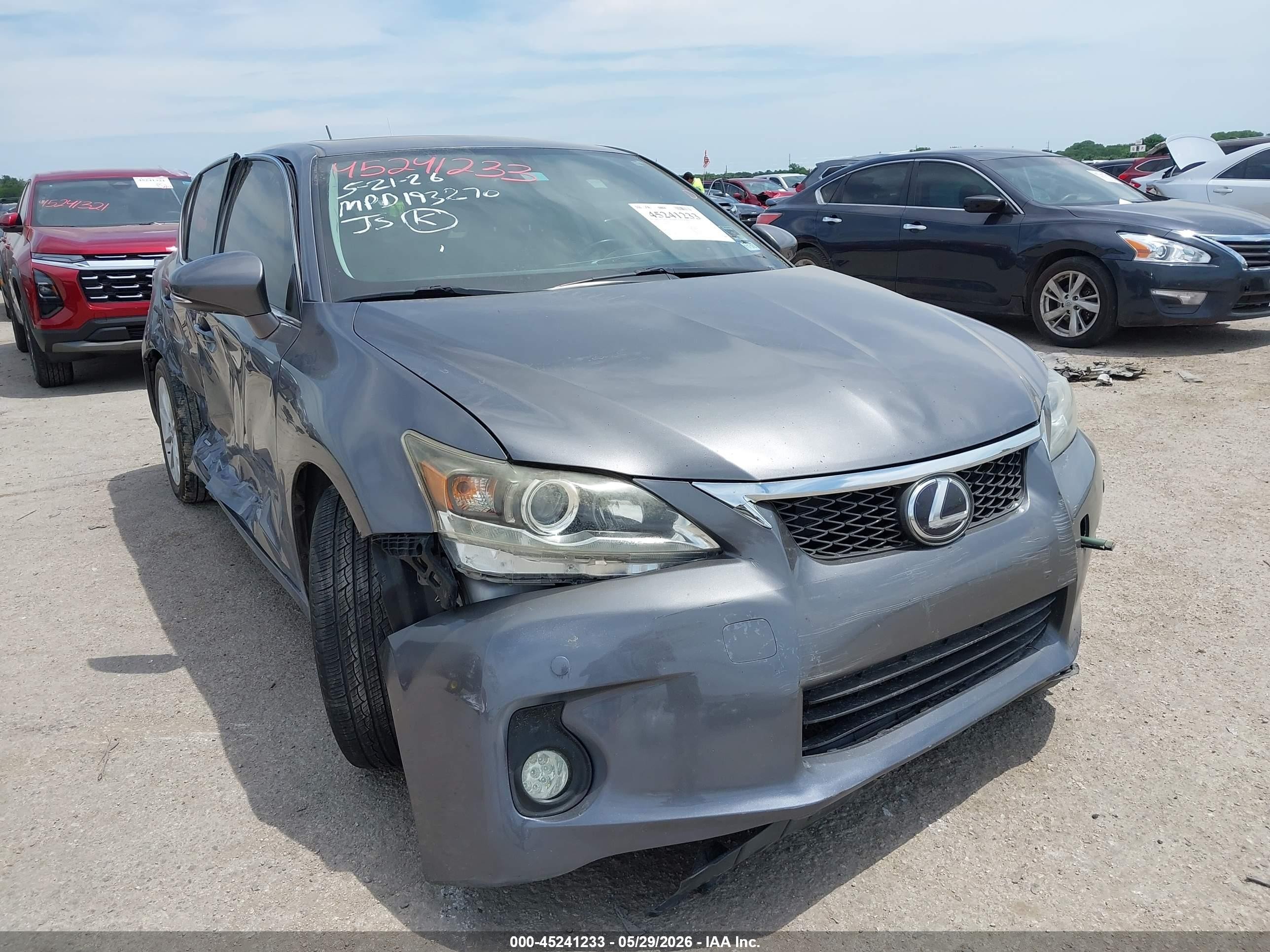 2013 Lexus Ct 200h   Gray vin: JTHKD5BH1D2131508