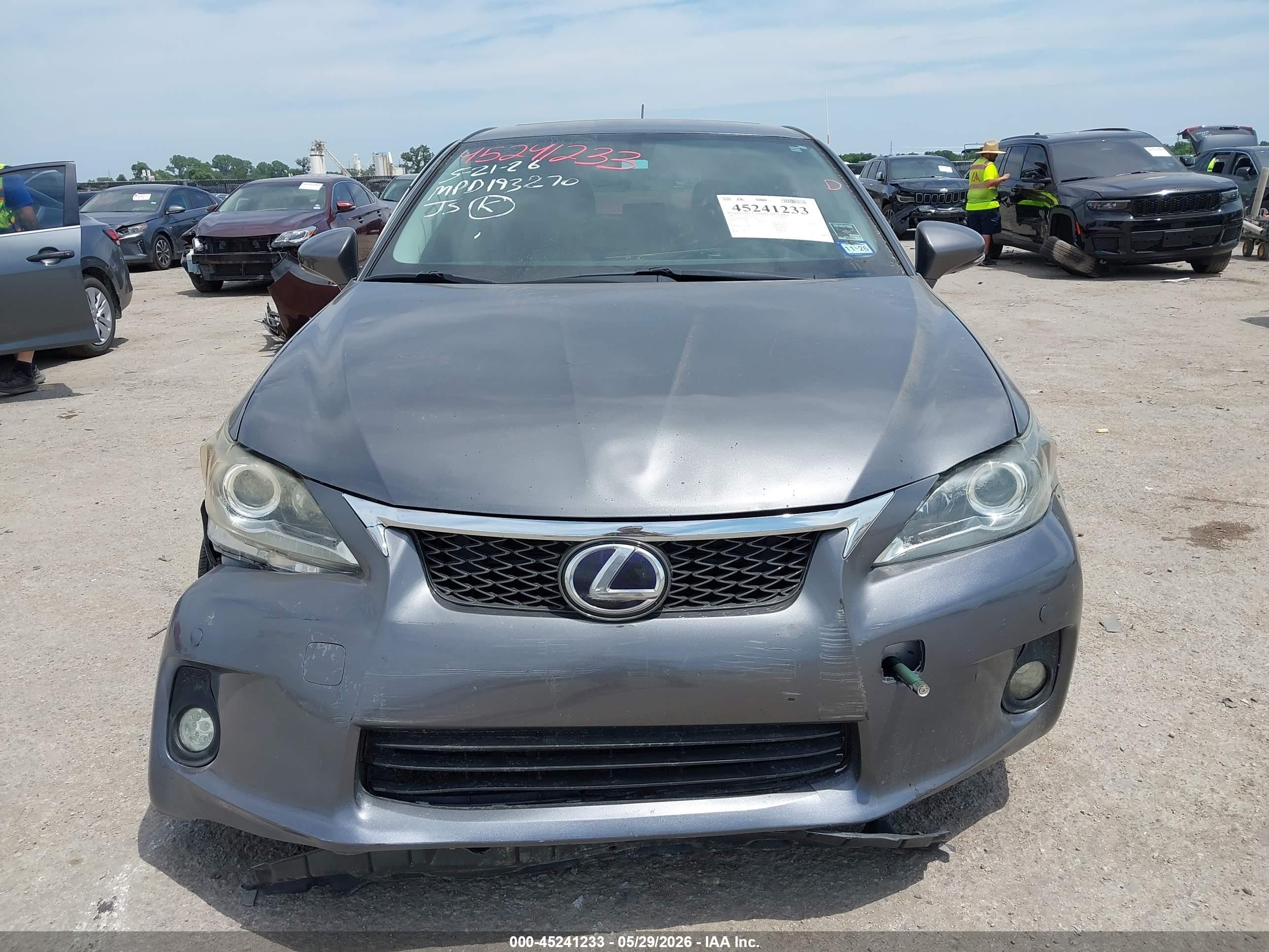 2013 Lexus Ct 200h   Gray vin: JTHKD5BH1D2131508