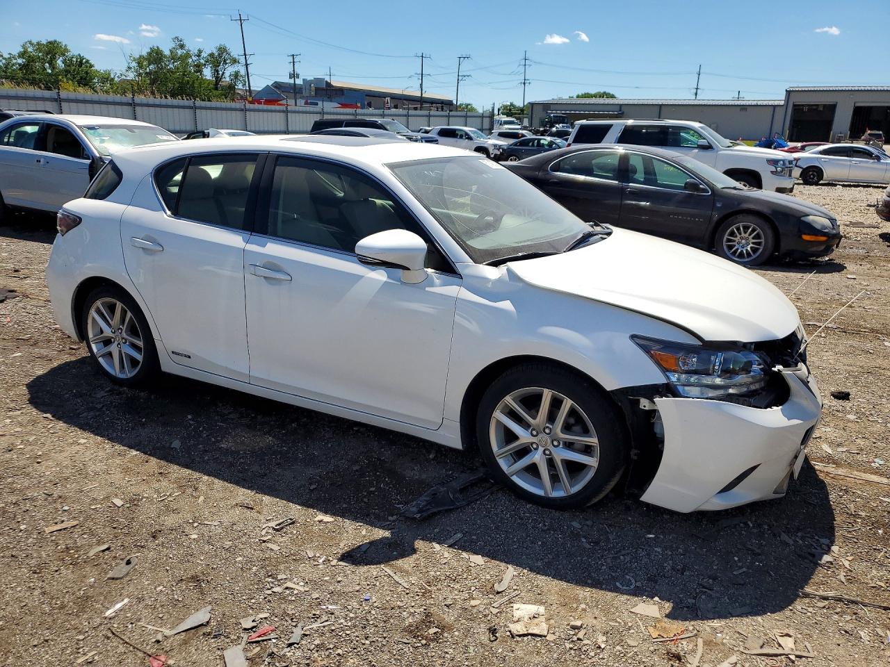 2015 Lexus Ct 200 White vin: JTHKD5BH1F2234740